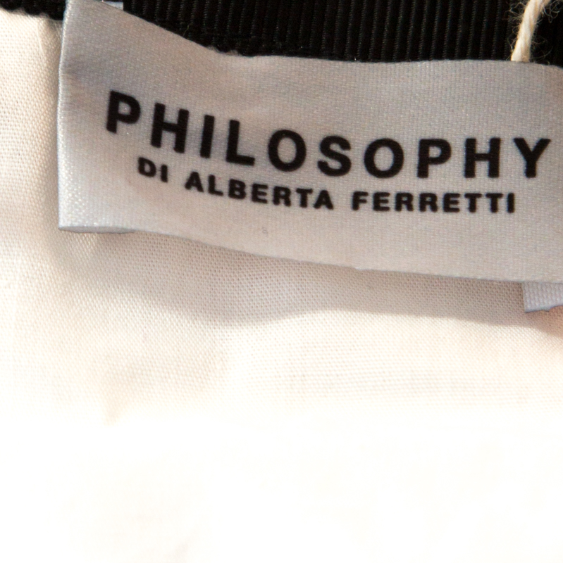 Pre-owned Philosophy Di Alberta Ferretti White & Pink Cotton Floral Print Lace Insert Maxi Skirt L