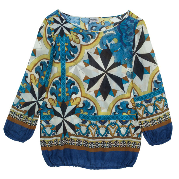 Pre Owned Philosophy di Alberta Ferretti Printed Silk Top M