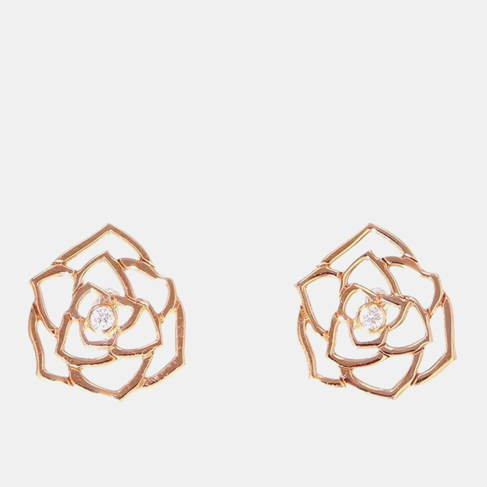 18K Rose Rose Gold, Diamond Earrings