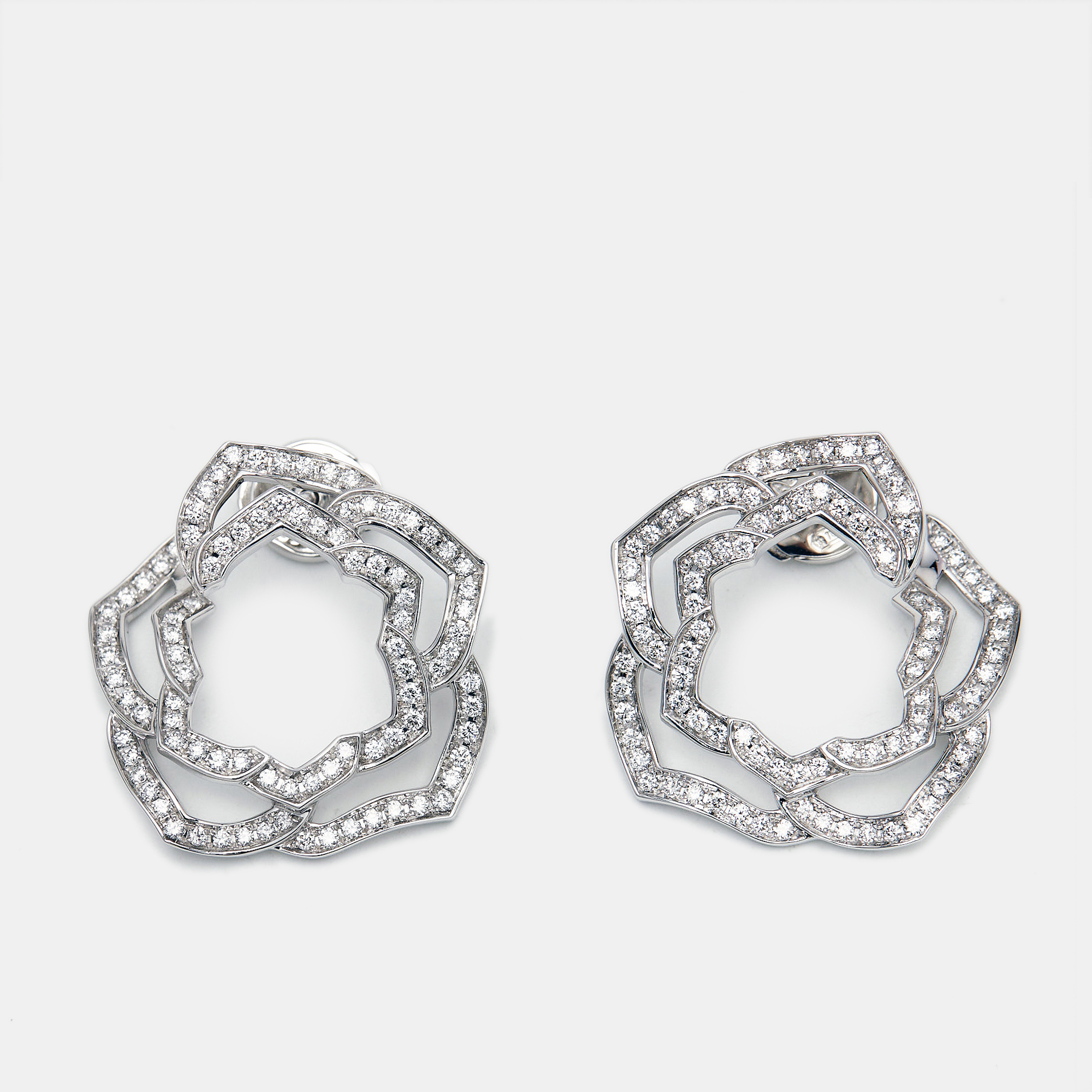 

Piaget Rose Diamonds 18k White Gold Hoop Earrings
