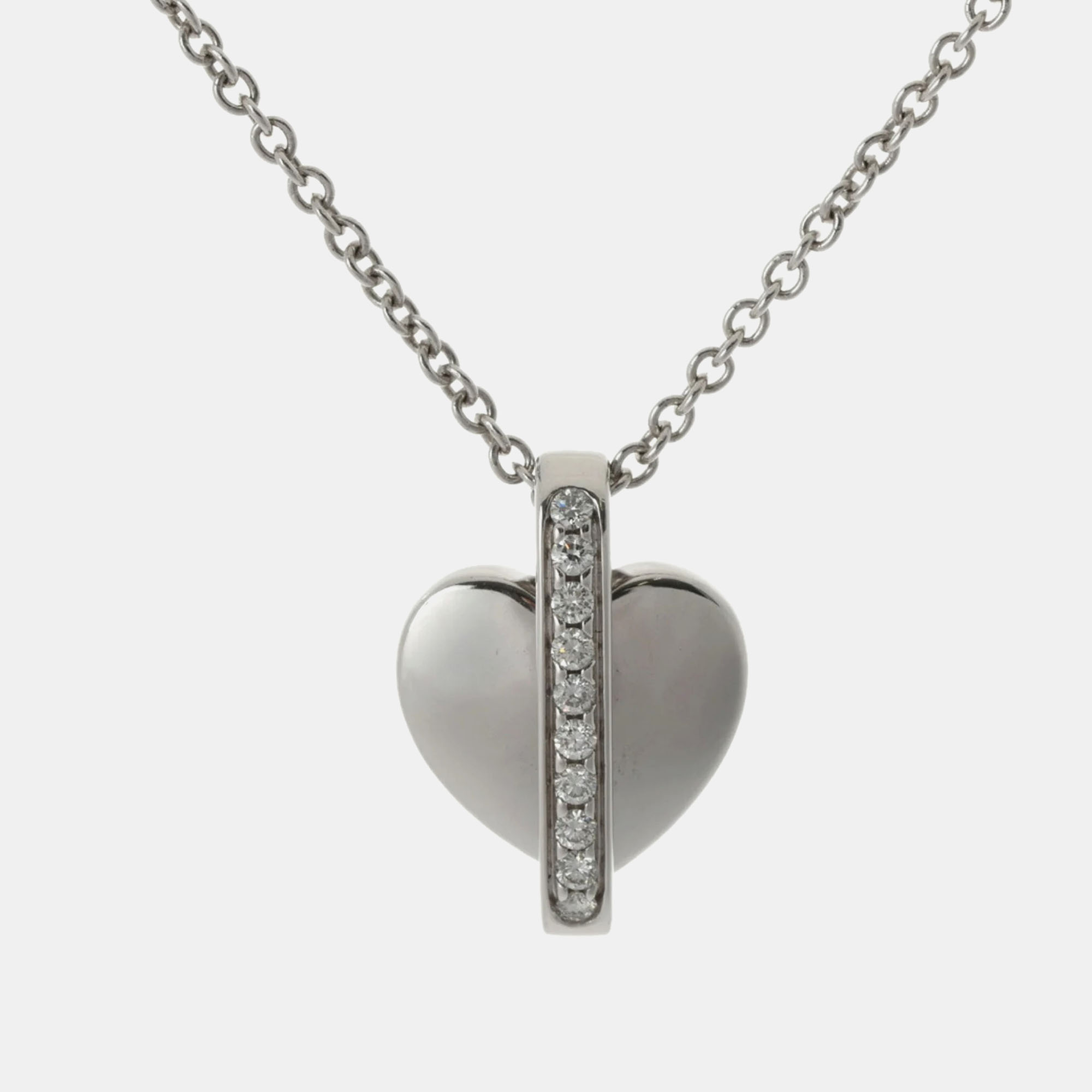 

Piaget 18K White Gold and Diamond Heart Pendant Necklace