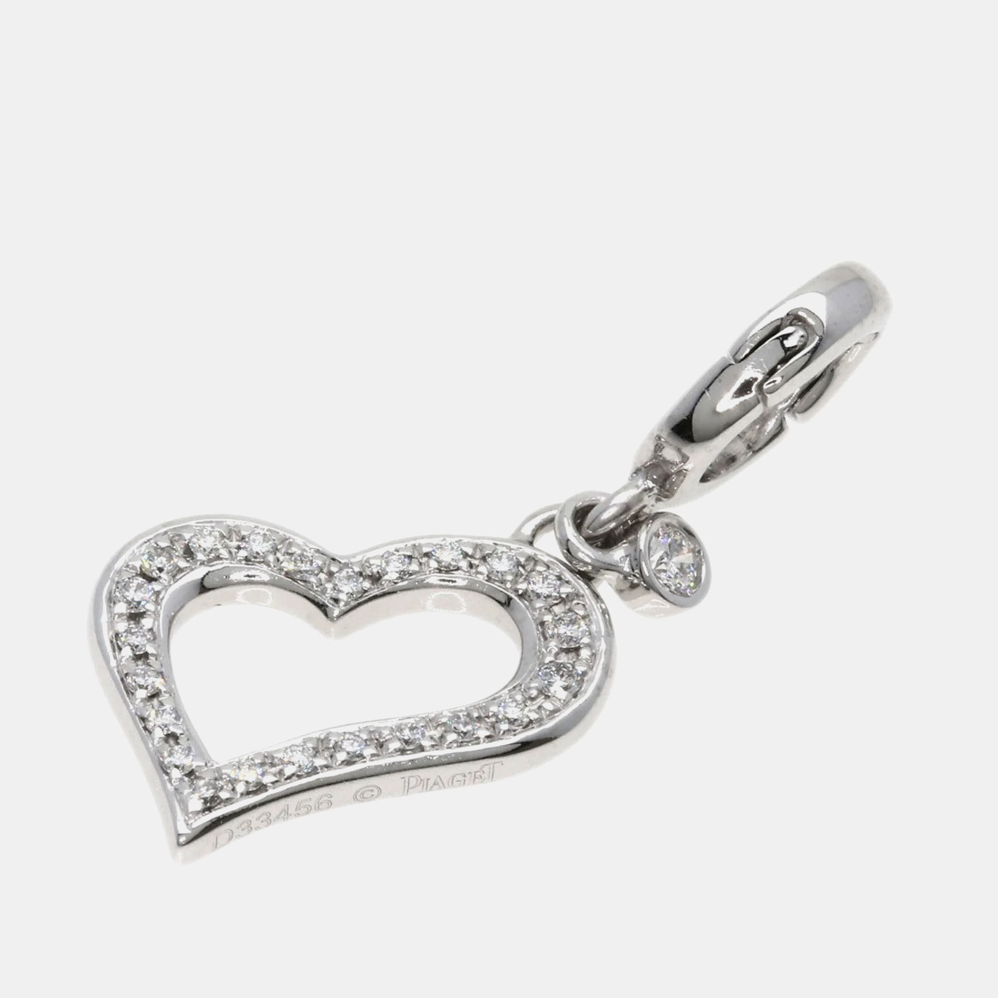 

Piaget 18k White Gold Limelight Heart Diamond Charm Pendant