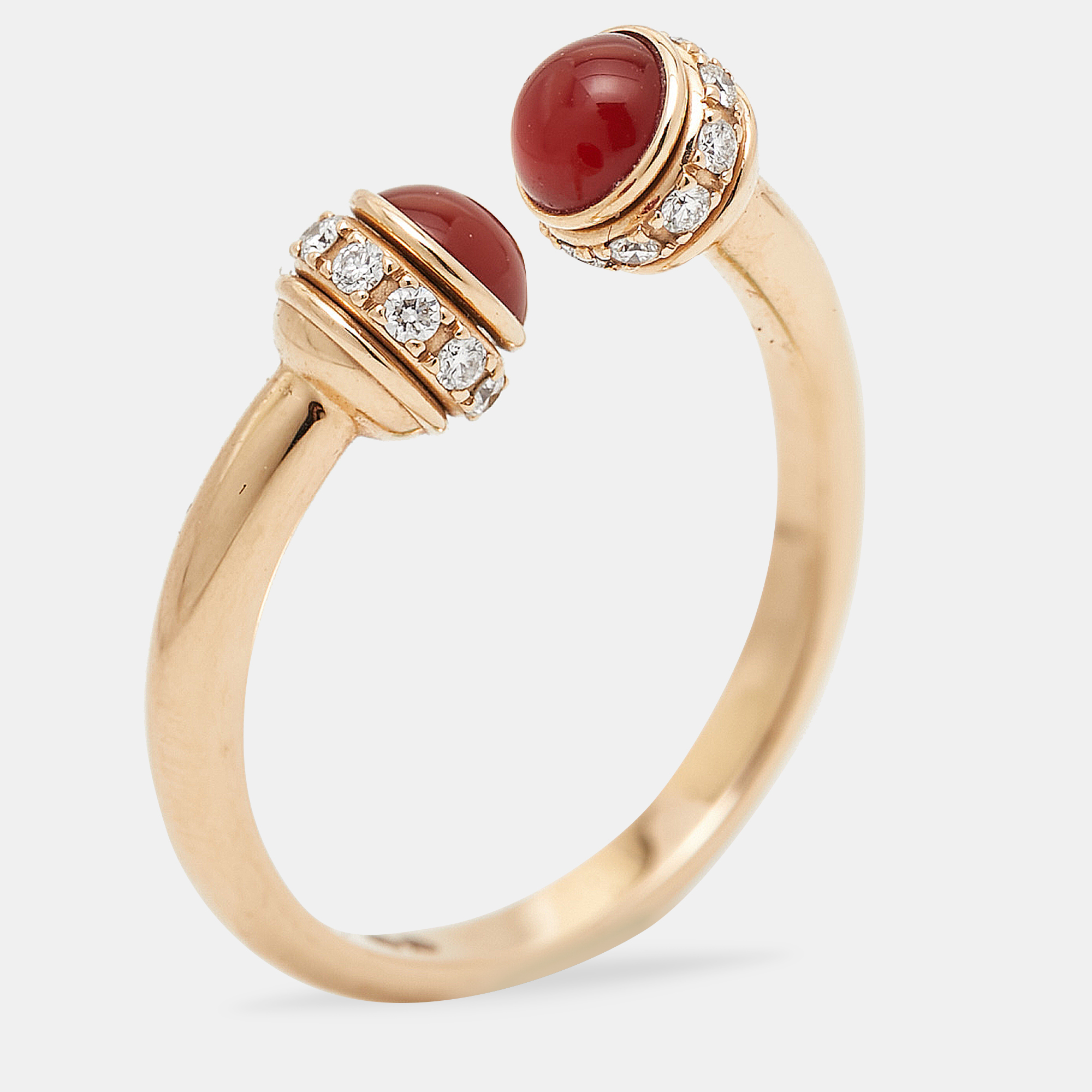 

Piaget Possession Carnelian Diamond 18k Rose Gold Ring Size