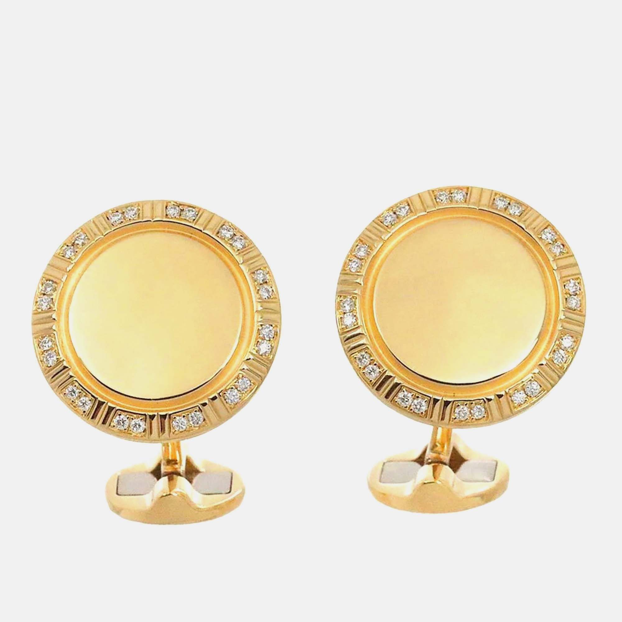 

Piaget 18K Yellow Gold and Diamond Cufflinks