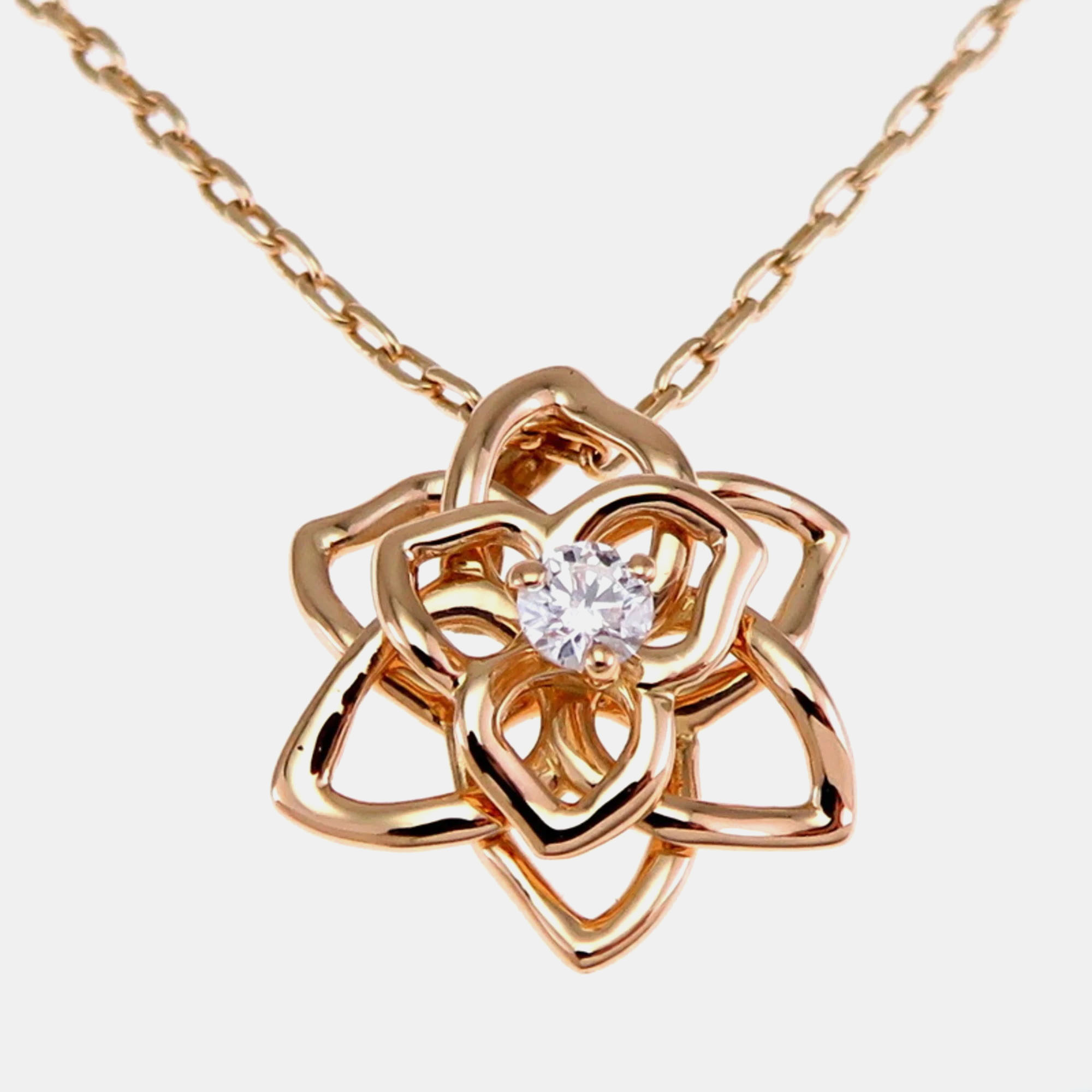 

Piaget 18K Rose Gold and Diamond Rose Pendant Necklace