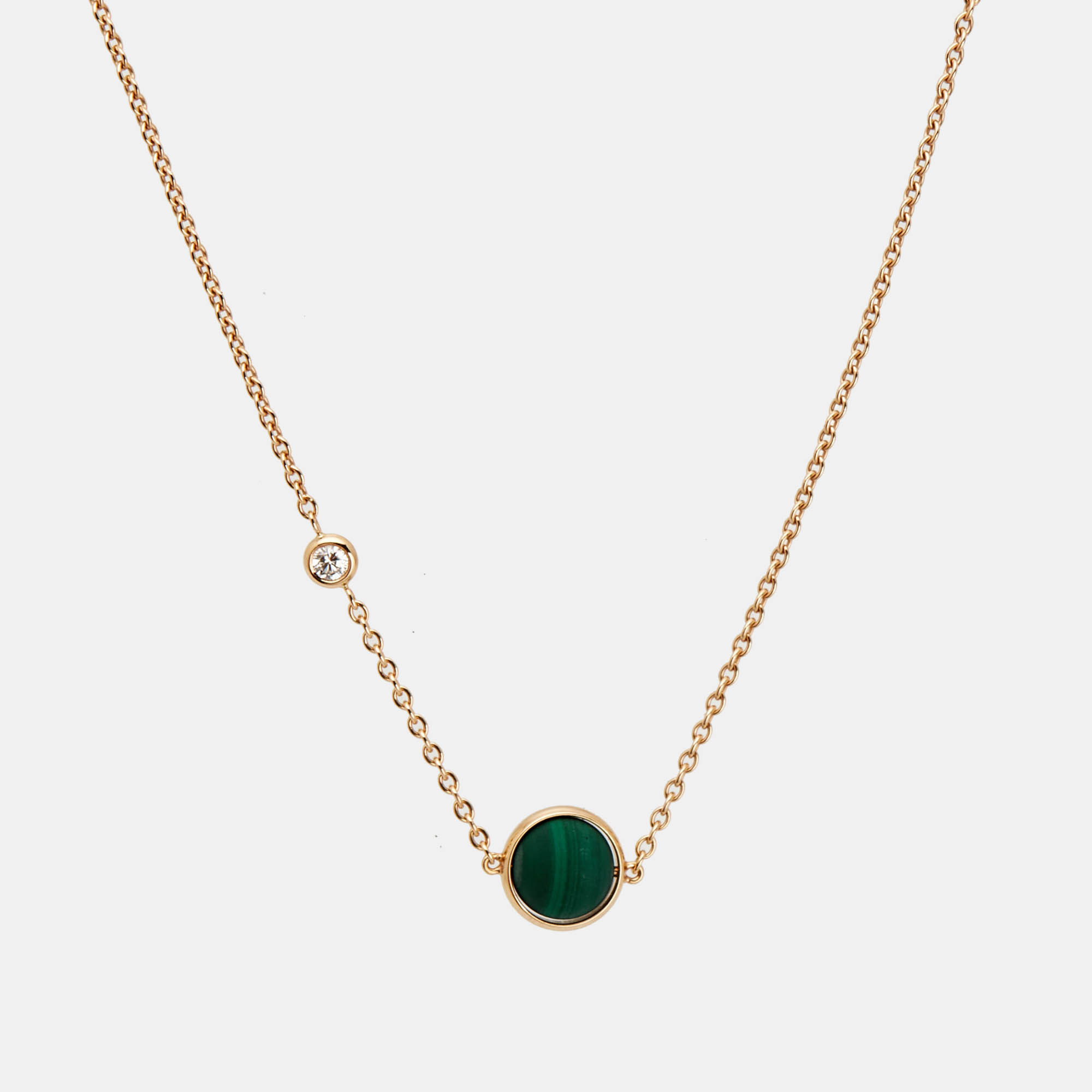 

Piaget Possession Malachite Diamond 18K Rose Gold Pendant Necklace