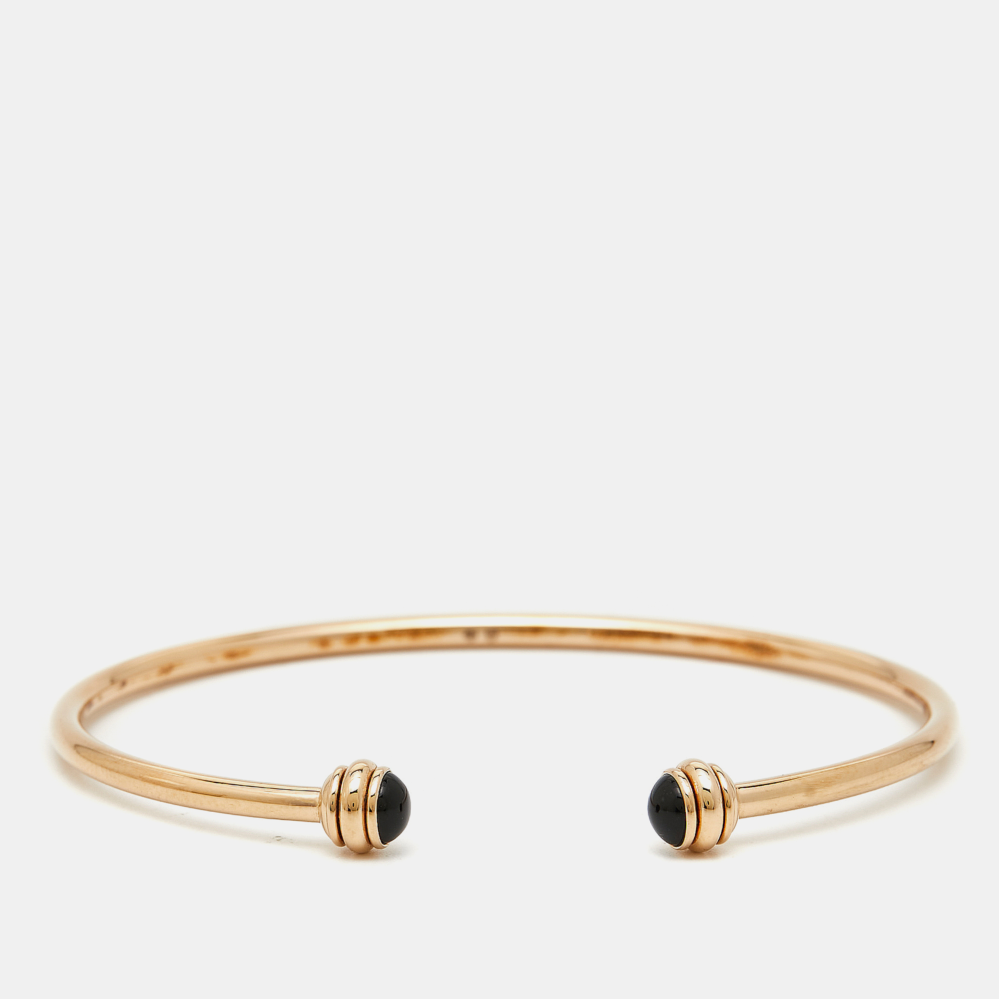 

Piaget Possession Onyx 18K Rose Gold Open Bangle Bracelet Size