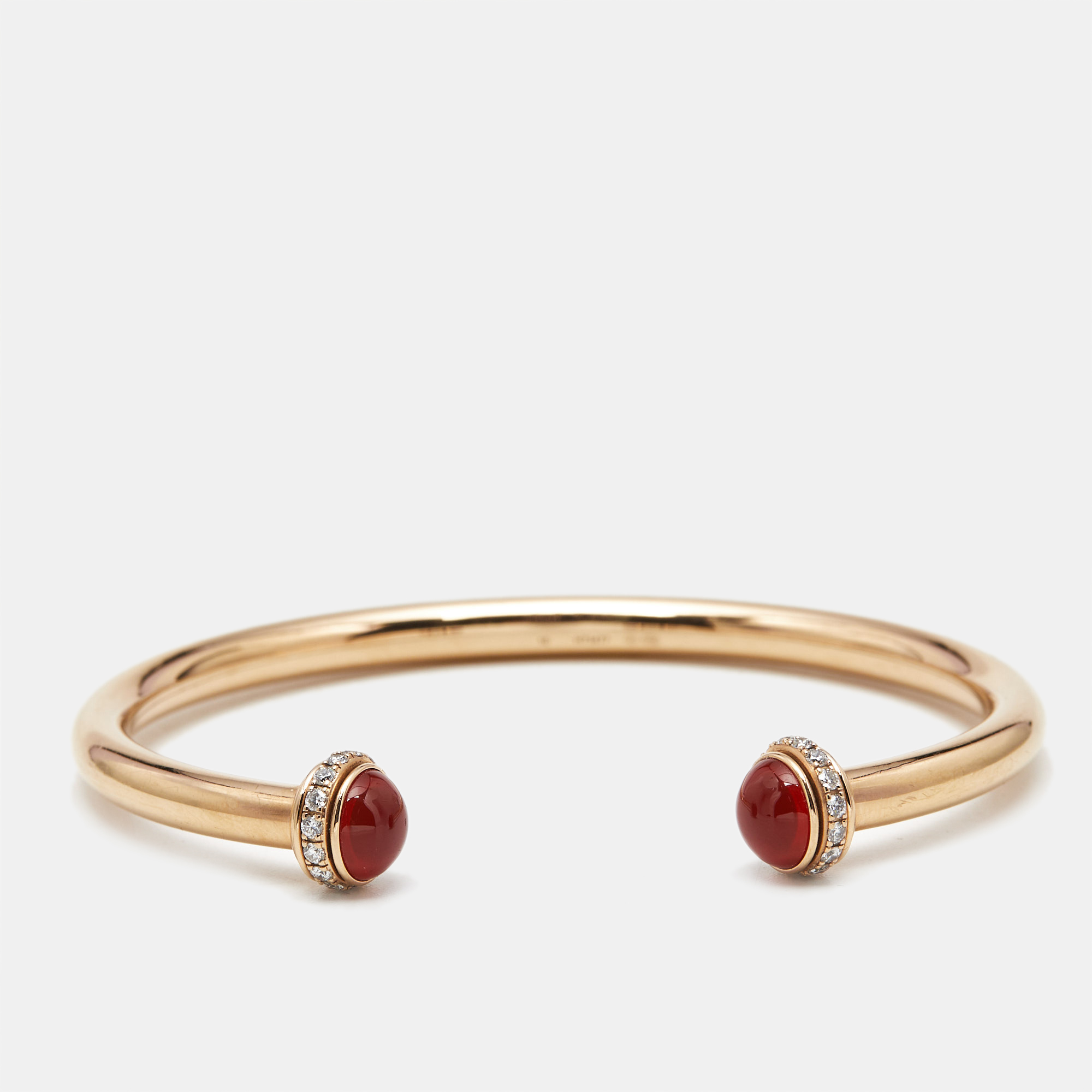 

Piaget Possession Diamond Carnelian 18k Yellow Gold Open Bracelet Size