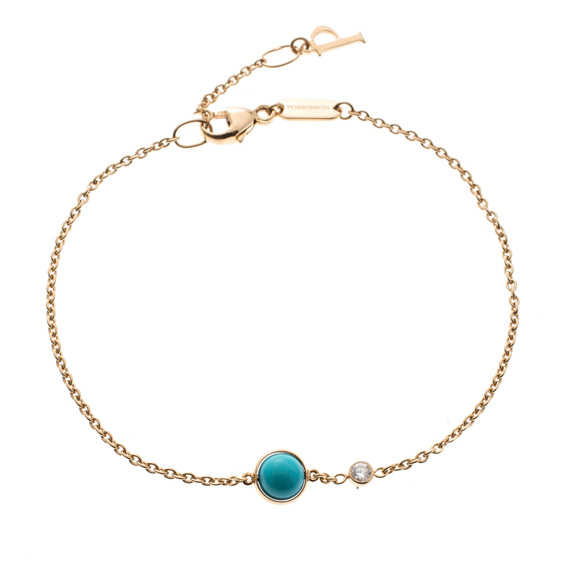 Piaget Possession Diamond Turquoise Bead 18k Rose Gold Bracelet Piaget ...