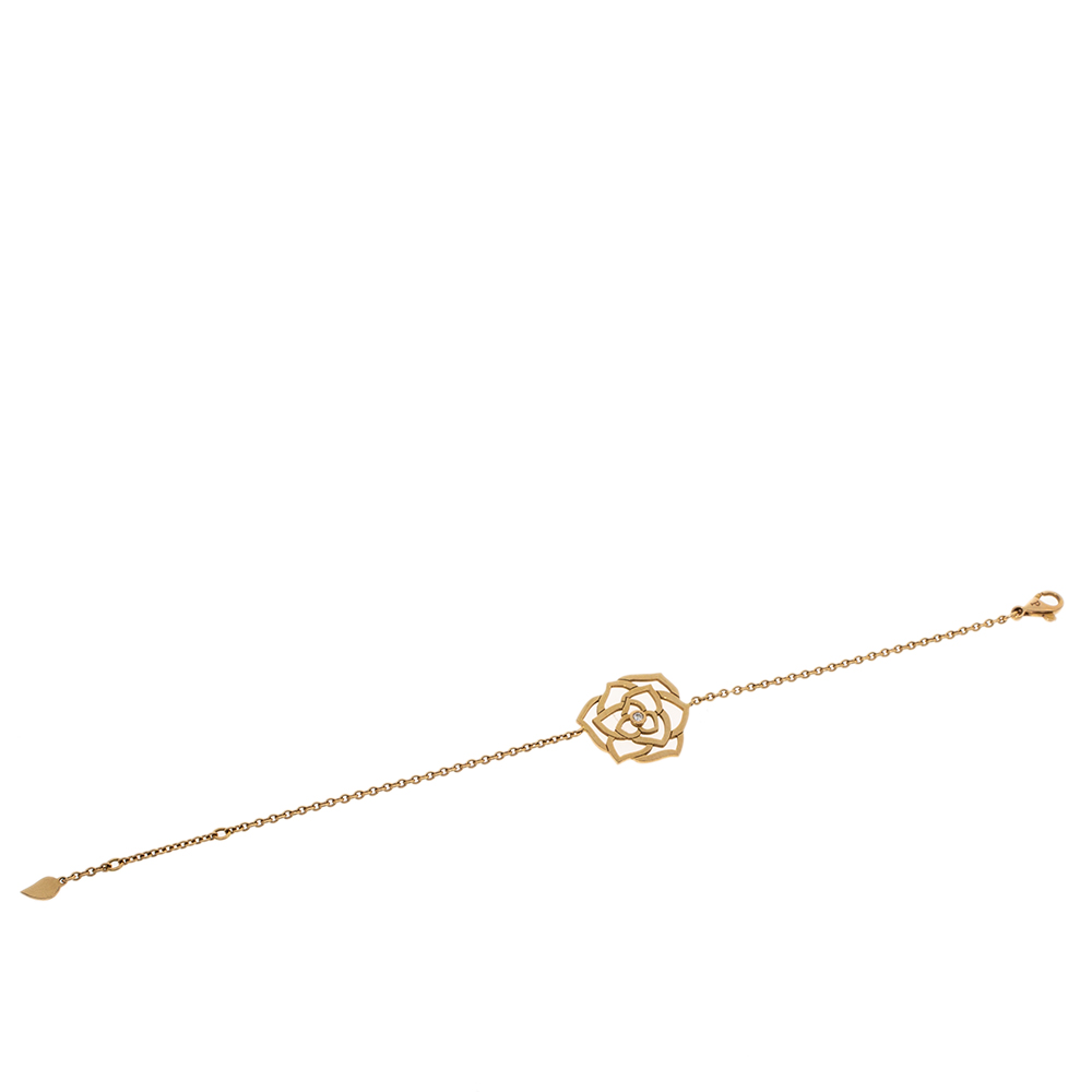 

Piaget Diamond Rose Motif 18K Yellow Gold Chain link Bracelet