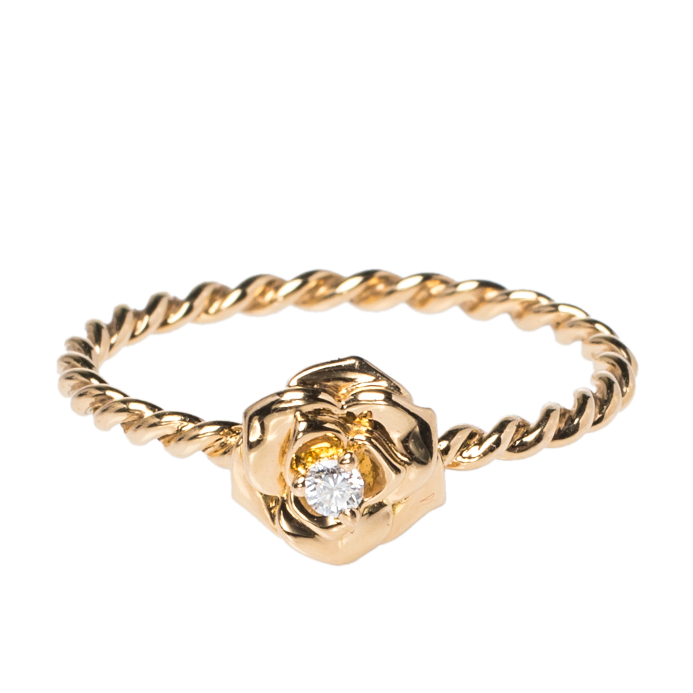 

Piaget Rose Motif Diamond 18K Rose Gold Ring Size