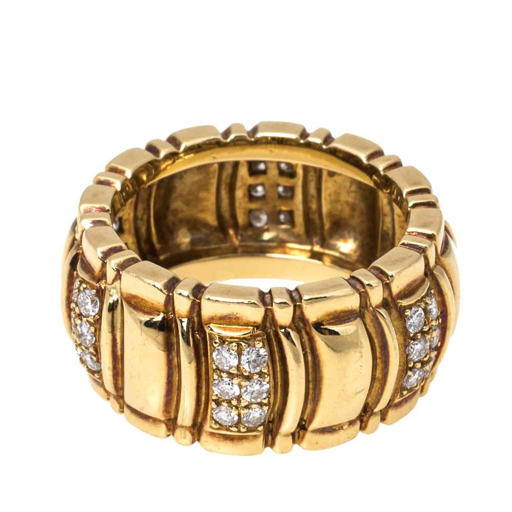 

Piaget Diamond 18K Yellow Gold Wide Band Ring Size