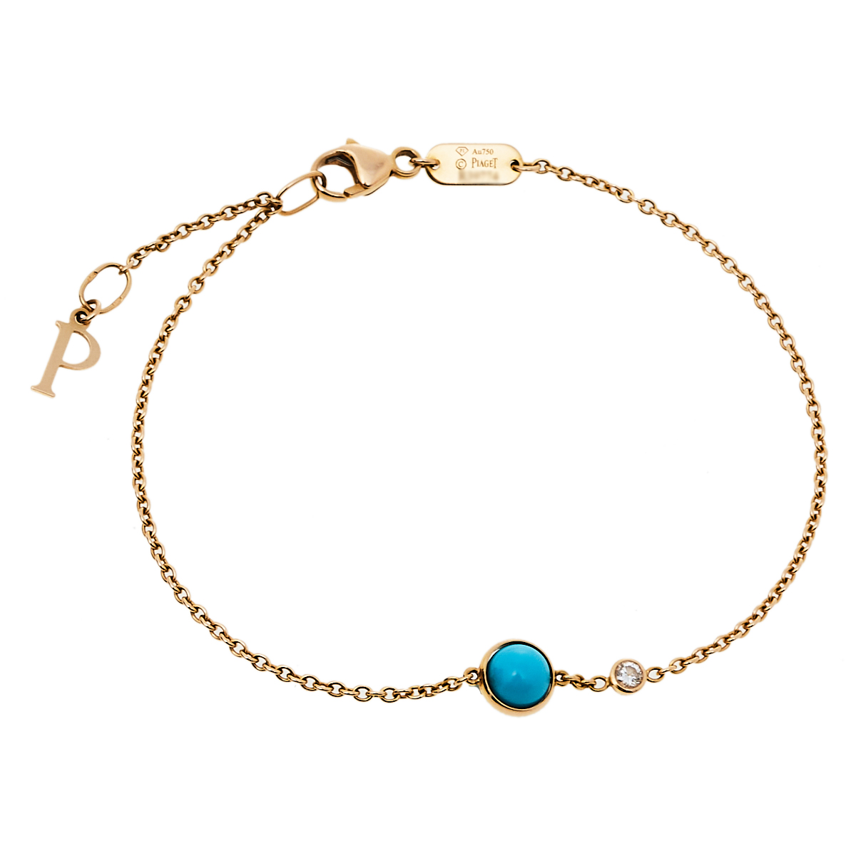 Piaget Possession Turquoise Diamond 18K Rose Gold Bracelet