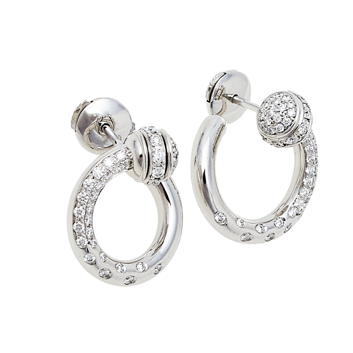 

Piaget Possession Diamond 18K White Gold Open Hoop Earrings
