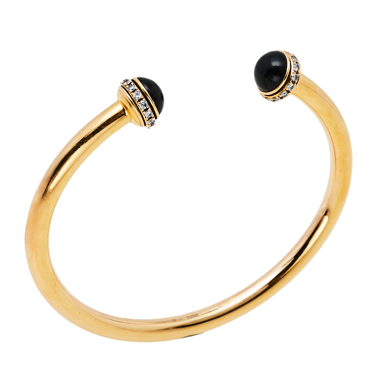

Piaget Possession Diamond Onyx 18k Rose Gold Cuff Bracelet 15