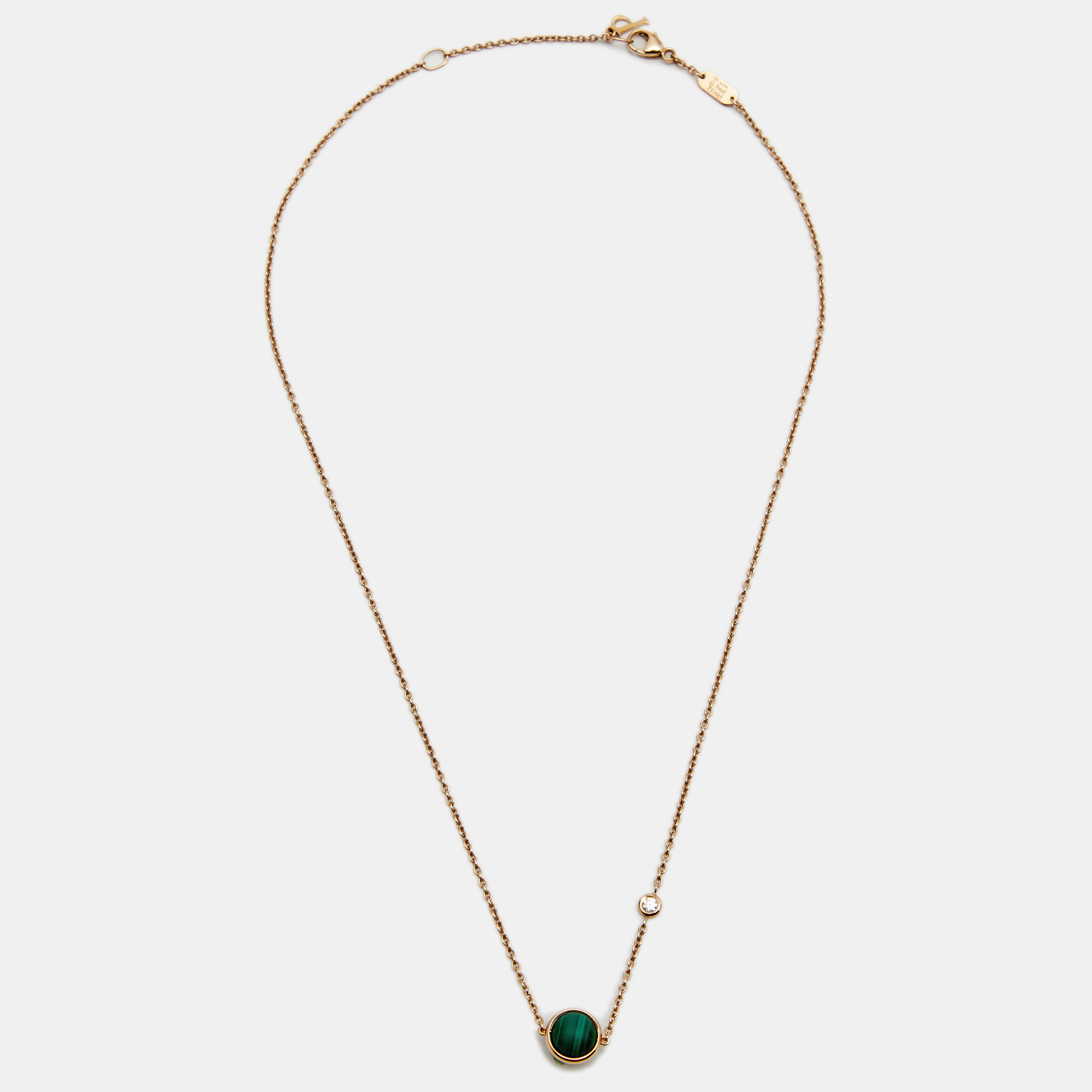 

Piaget Possession Malachite Diamond 18k Rose Gold Chain Necklace