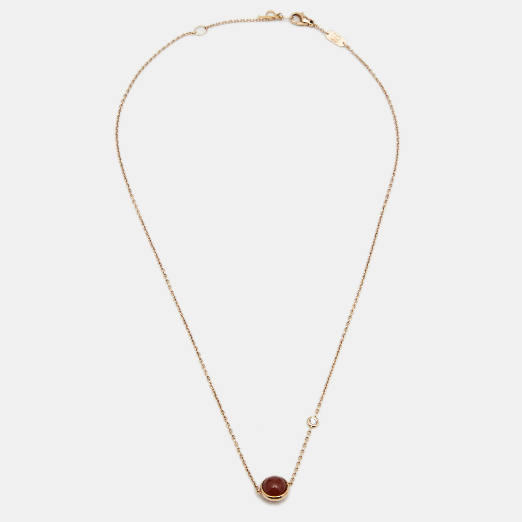 

Piaget Possession Carnelian Diamond 18k Rose Gold Chain Necklace