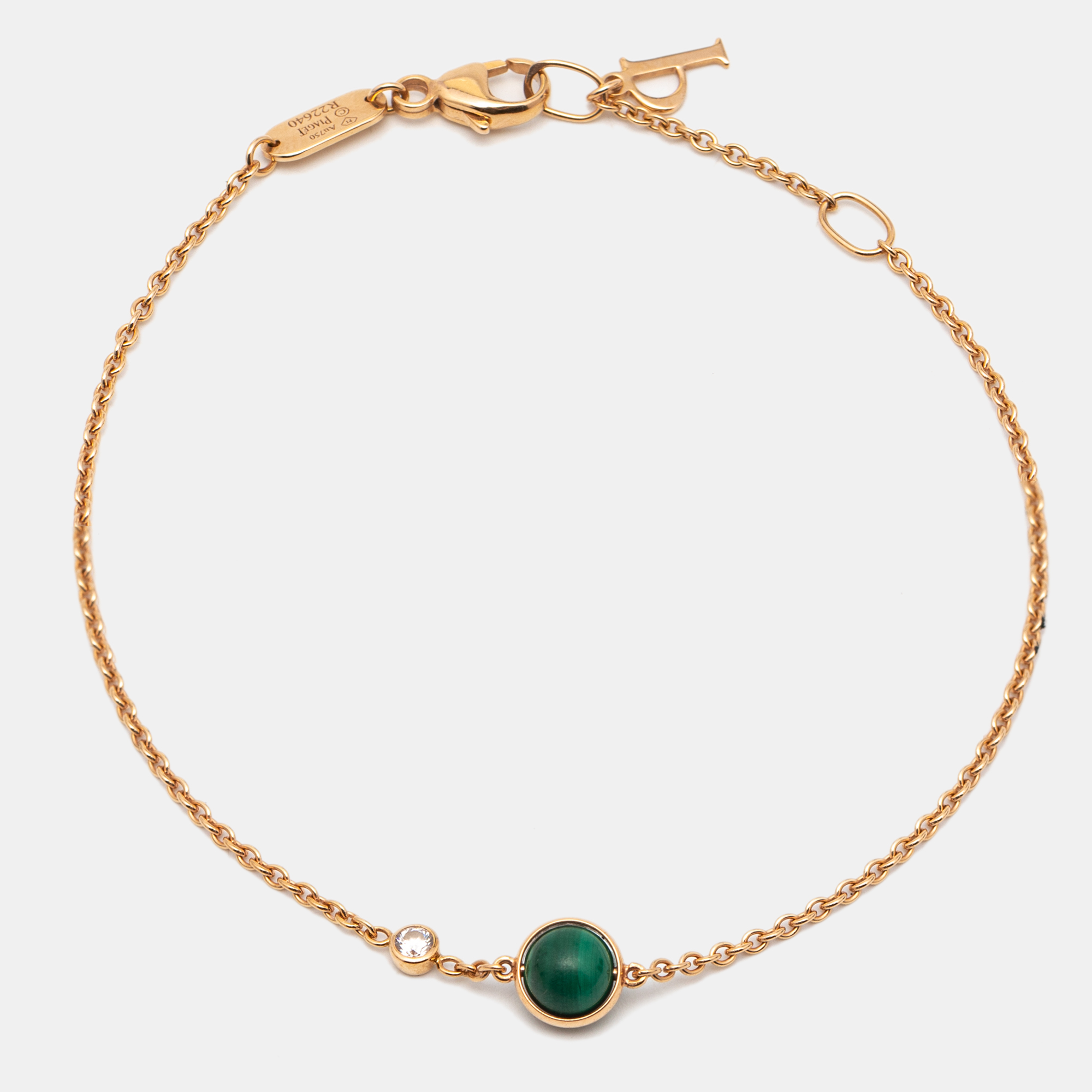 Pre-owned Piaget Possession Malachite Diamond 18k Rose Gold Bracelet