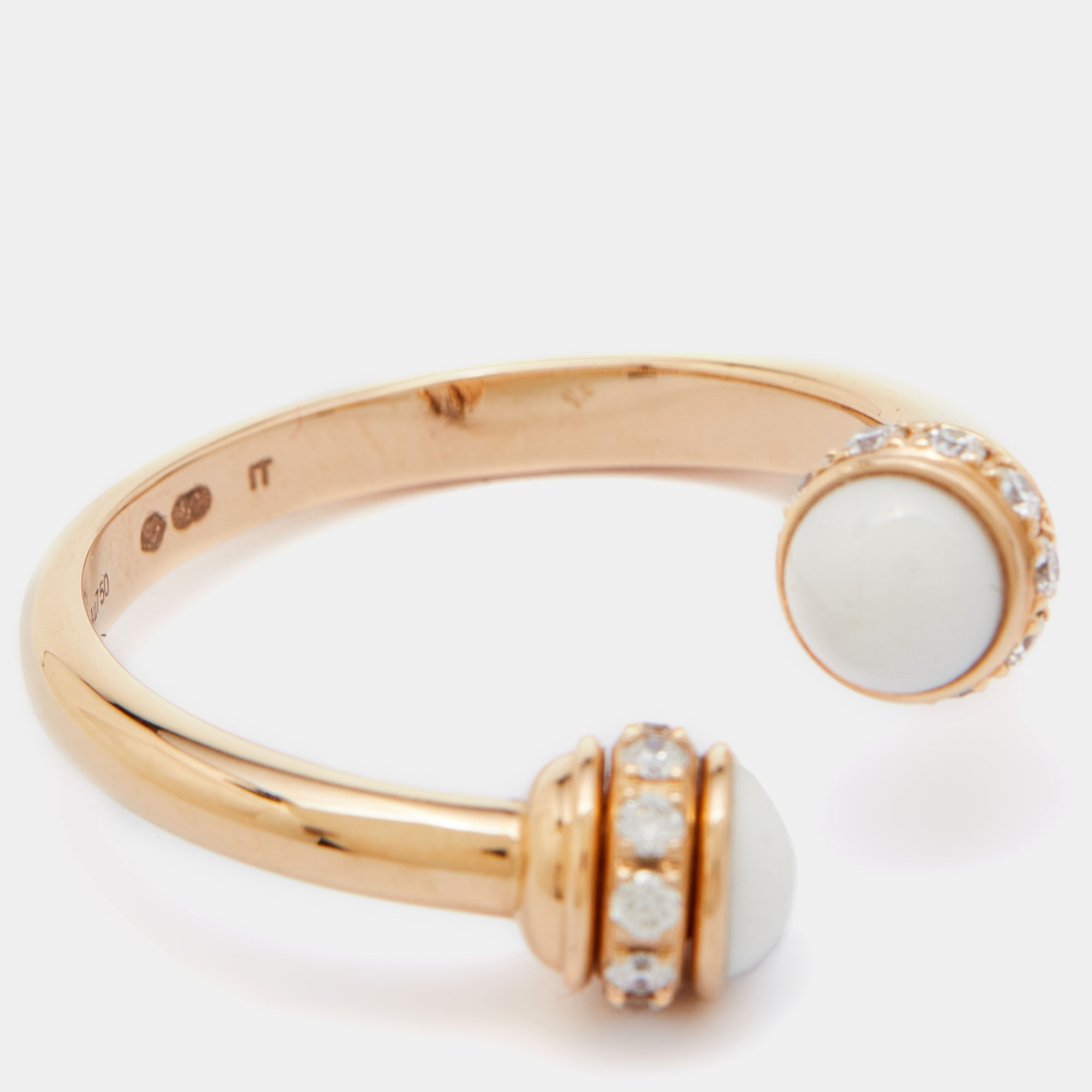 

Piaget Possession Chalcedony Diamonds 18k Rose Gold Ring Size