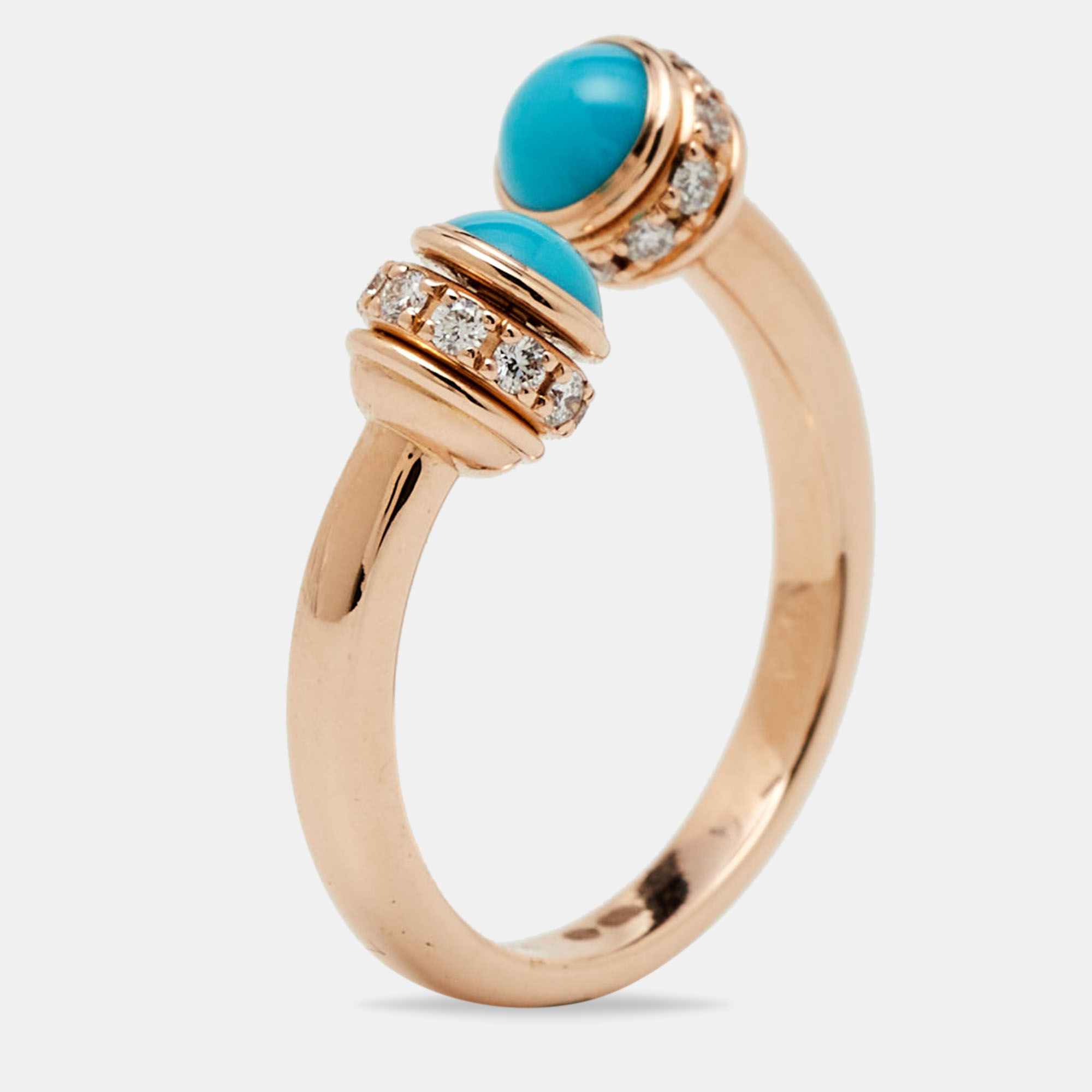

Piaget Possession Turquoise Diamond 18k Rose Gold Ring Size