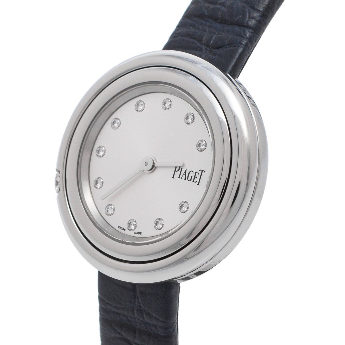 

Piaget Silver Stainless Steel Alligator Possesion GOA43080 Women's Wristwatch, Blue