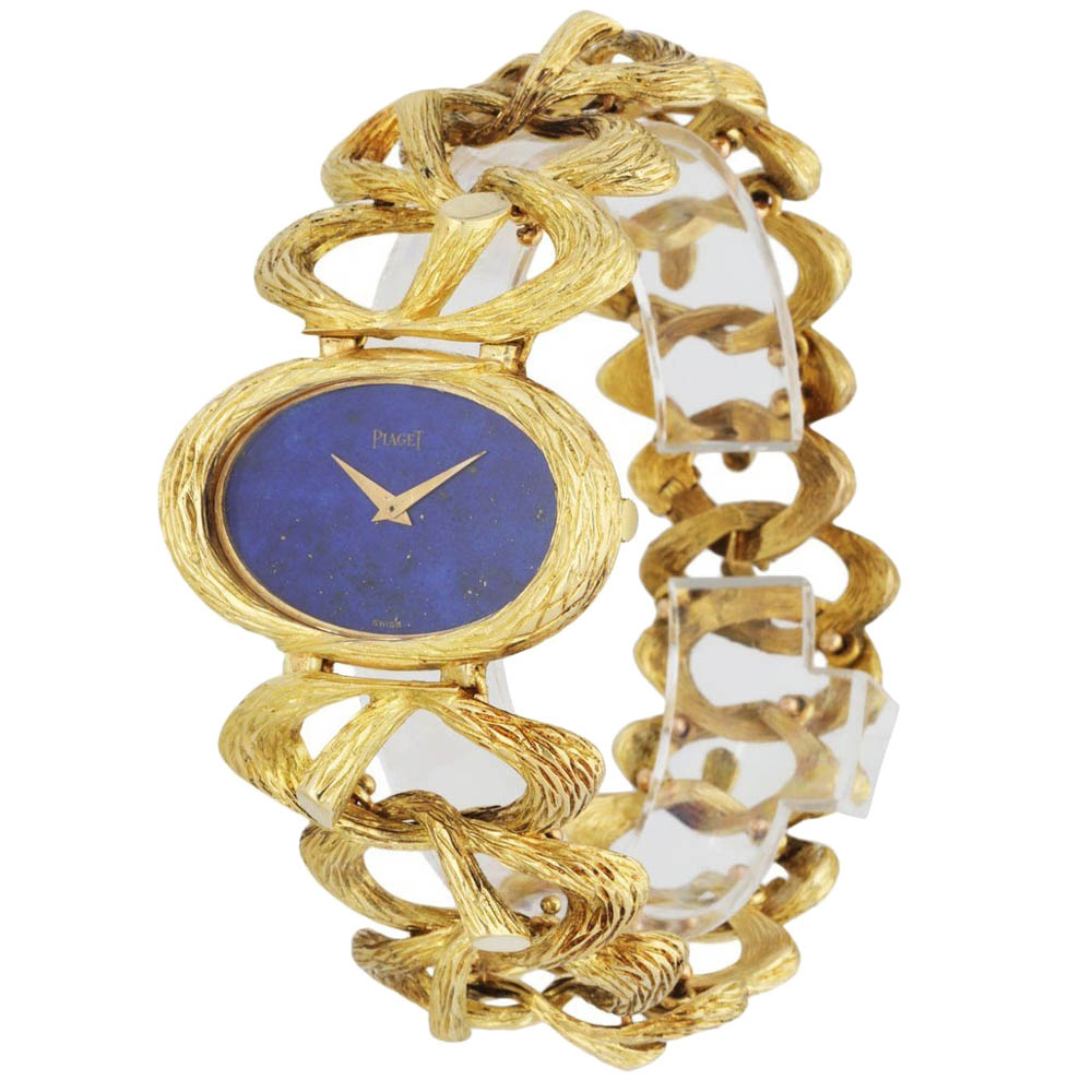 

Piaget Blue Lapis Lazuli 18K Yellow Gold Esclave 9850 D 71 Women's Wristwatch 40 MM