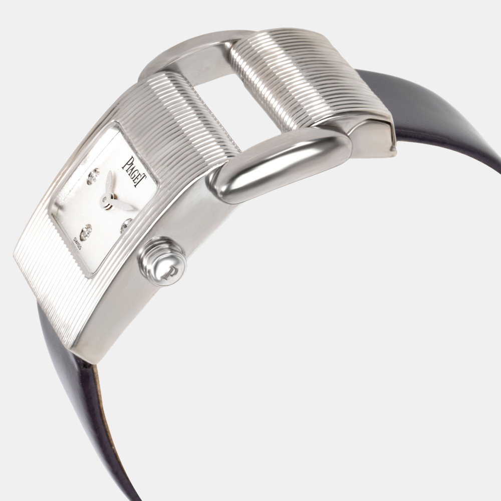 

Piaget Silver 18K White Gold And Diamond Miss Protocole 5221 Quartz Women's Wristwatch 17 mm