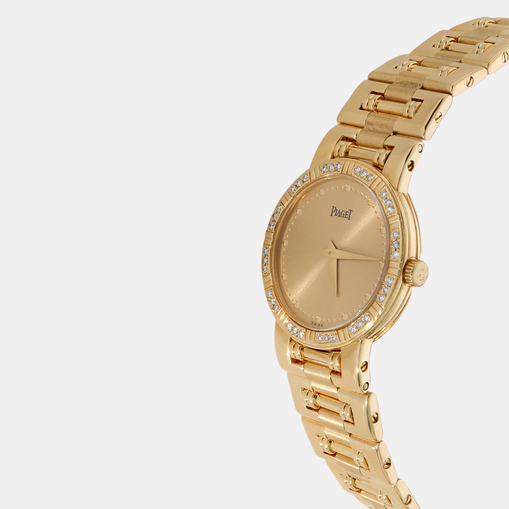

Piaget Champagne Diamond 18k Yellow Gold Dancer 80563 K81 Quartz Women's Wristwatch 23 mm