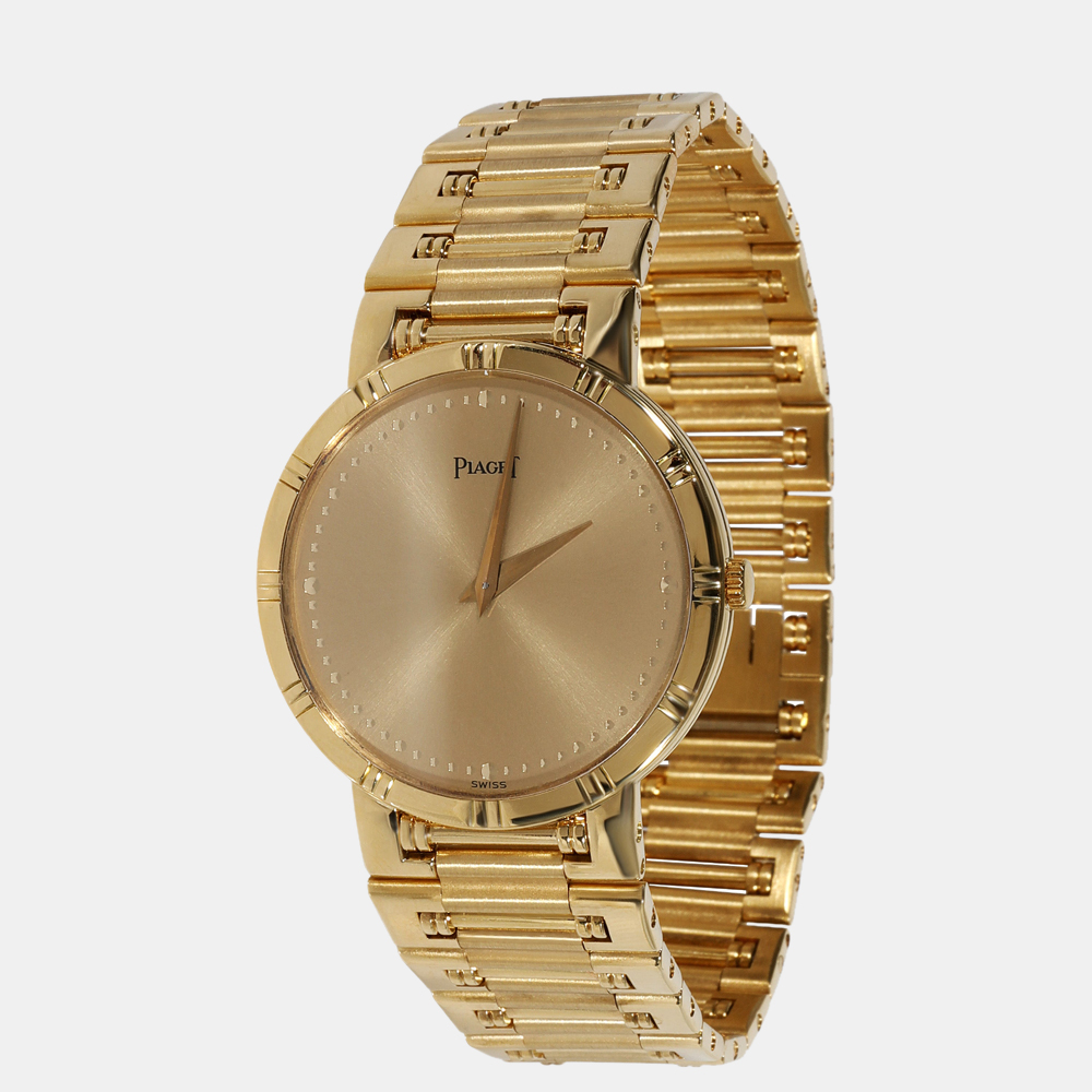 Pre-owned Piaget Champagne 18k Yellow Gold Dancer 84023 K81 Quartz Women's Wristwatch 31 Mm