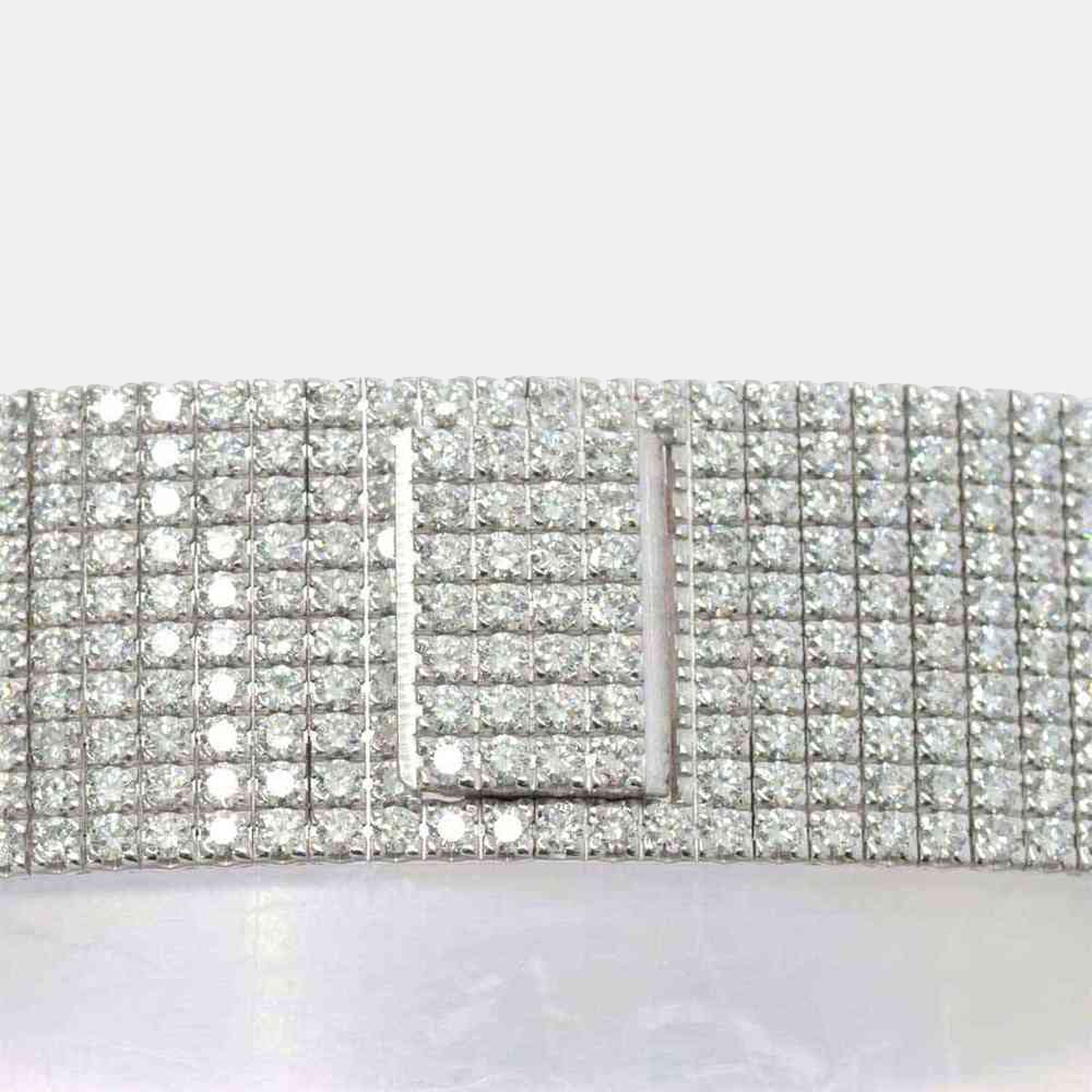 

Piaget Silver Diamond 18k White Gold Vintage Quartz Women's Wristwatch 24 mm