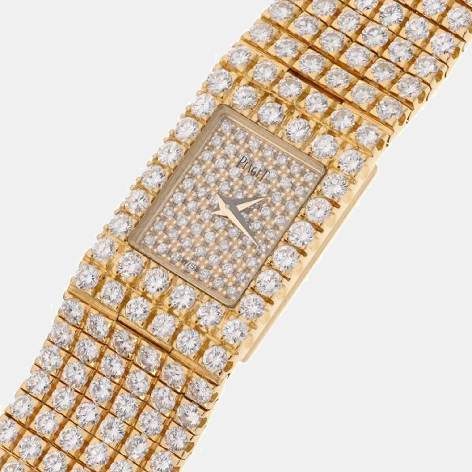 

Piaget Champagne 18K Yellow Gold Diamonds Traditional 15201C626 Quartz Women's Wristwatch 14 mm