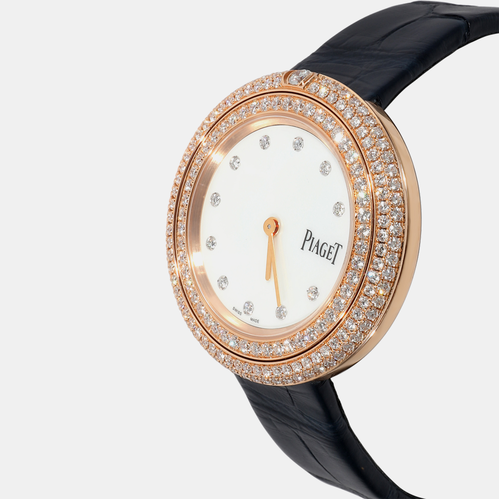 

Piaget White Mother Of Pearl Diamond 18k Rose Gold Possession GOA45092 Quartz Women's Wristwatch 34 mm