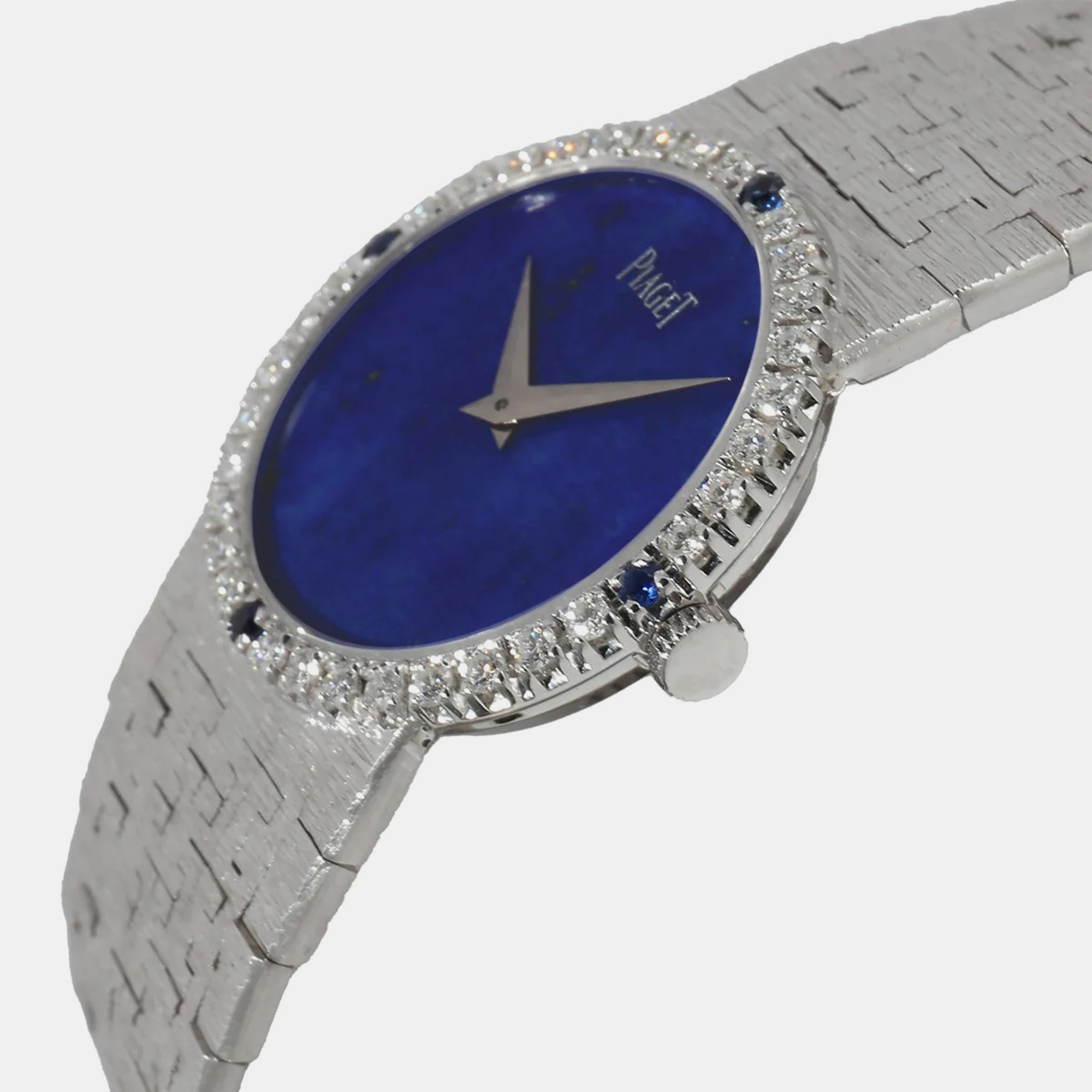 

Piaget Blue 18k White Gold Classique 9706A6 Hand-Winding Women's Wristwatch 24 mm