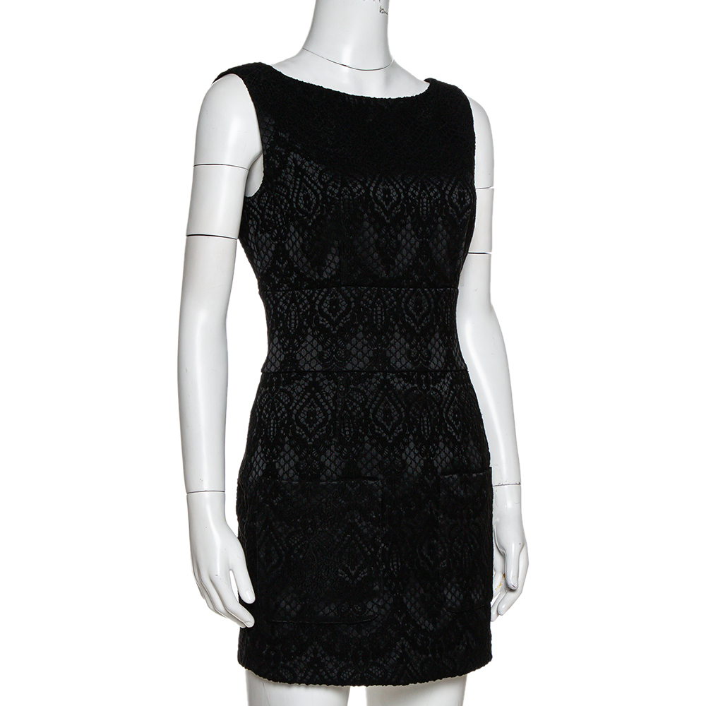 

Pierre Balmain Black Jacquard Backless Mini Dress