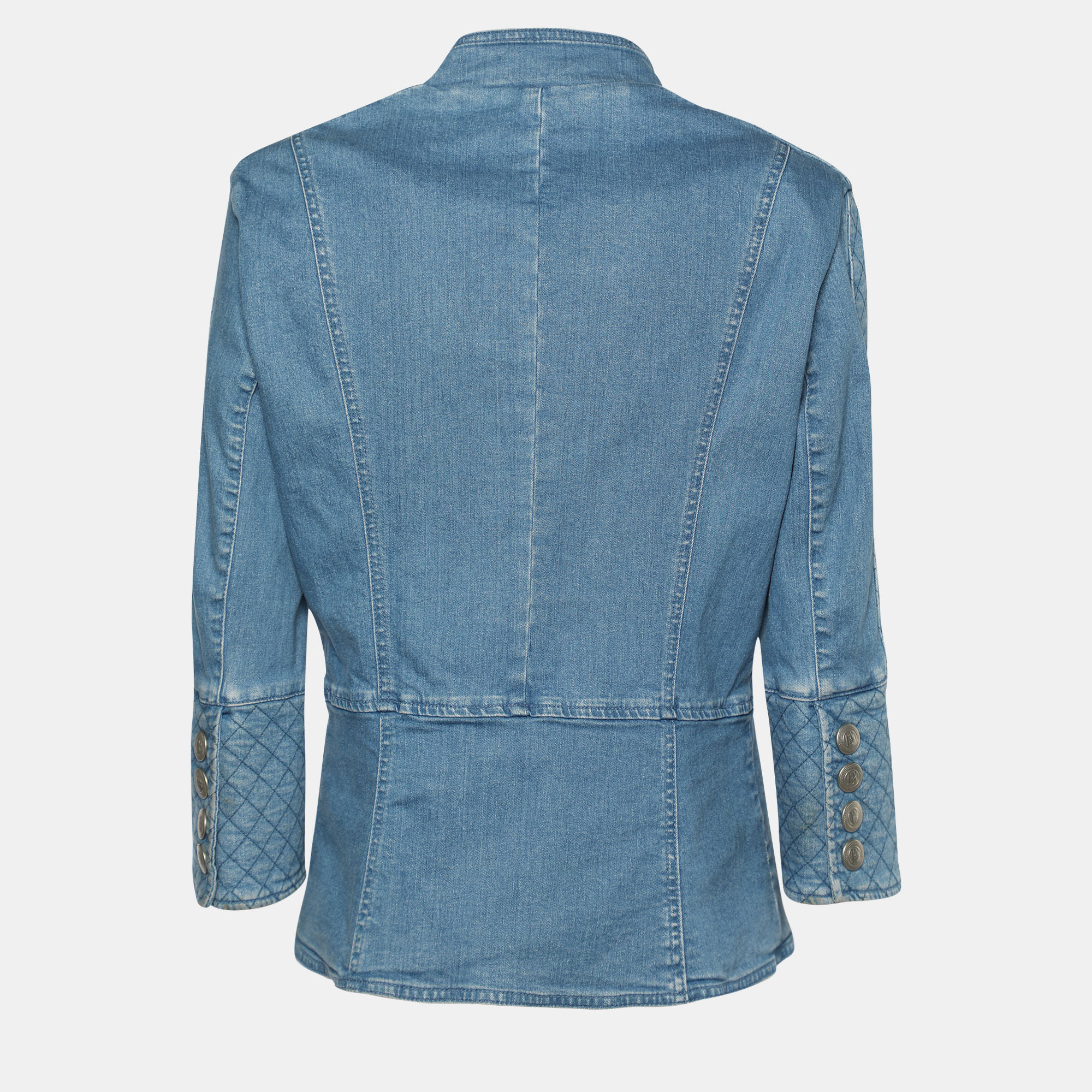 

Pierre Balmain Indigo Denim Military Double Breasted Jacket, Blue