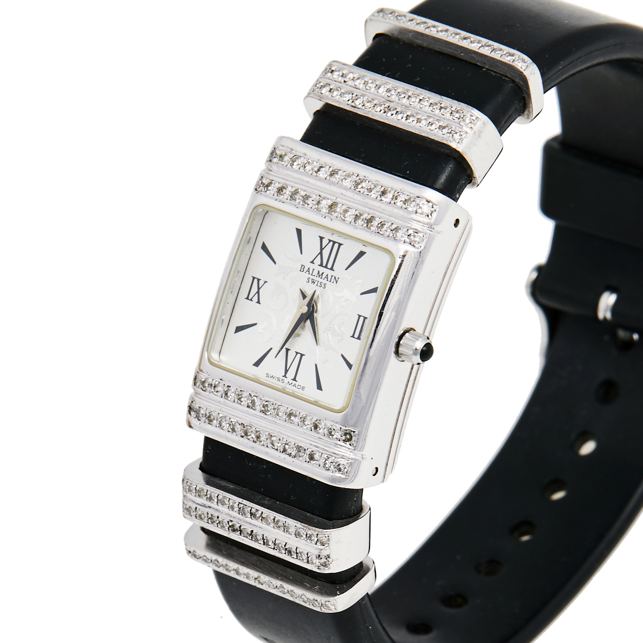 

Balmain Silver Stainless Steel Rubber B2371.62 Women's Wristwatch, Black