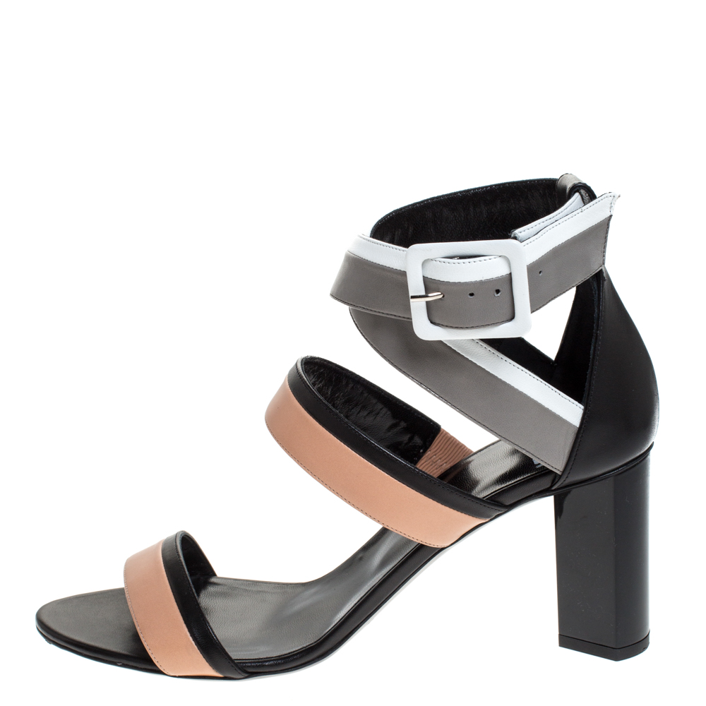 

Pierre Hardy Multicolor Leather Alpha Buckle Cross Strap Sandals Size