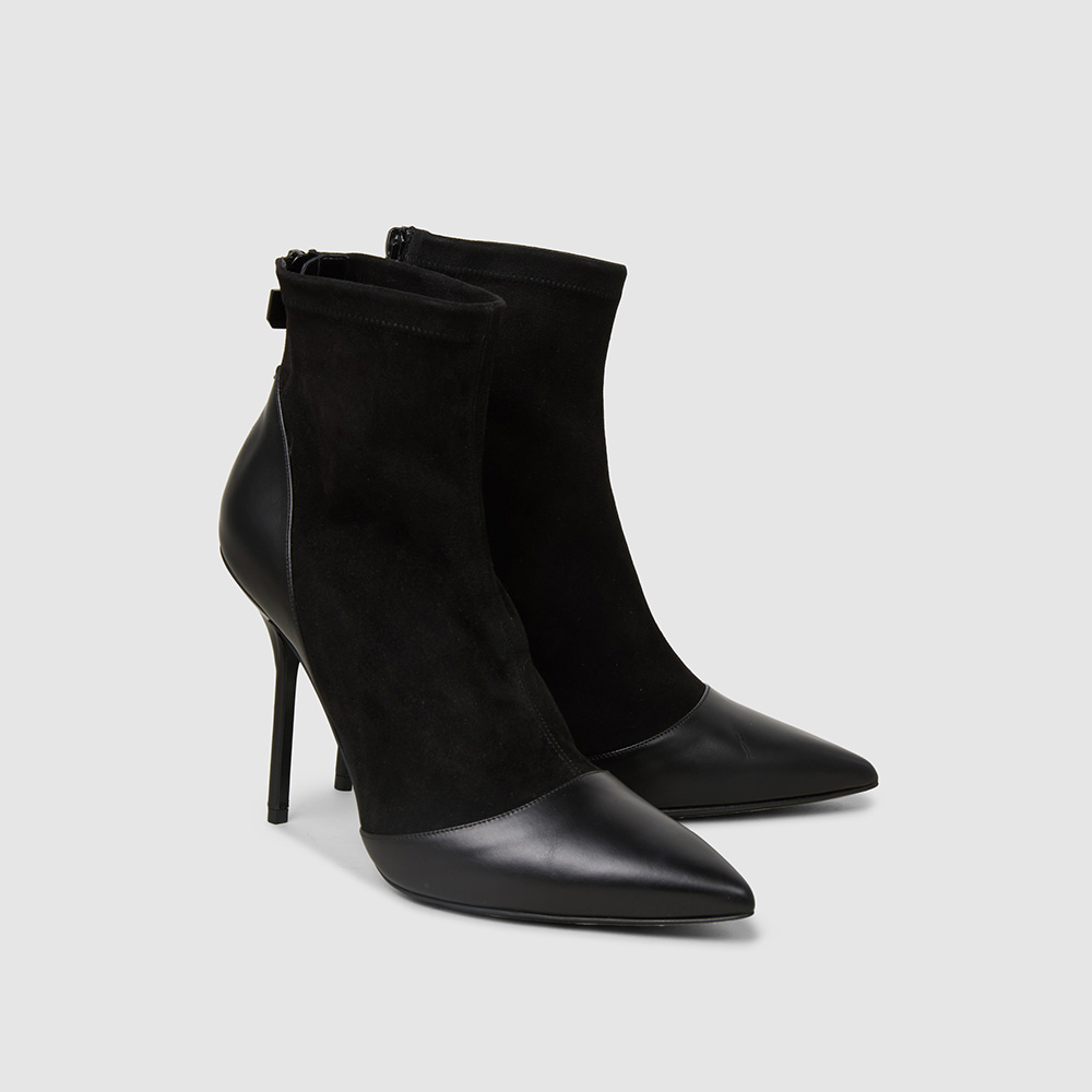 

Pierre Hardy Black Leather-Trimmed Suede Ankle Boots FR