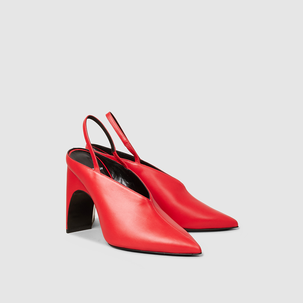 

Pierre Hardy Red Jessie Leather Slingback Pumps FR