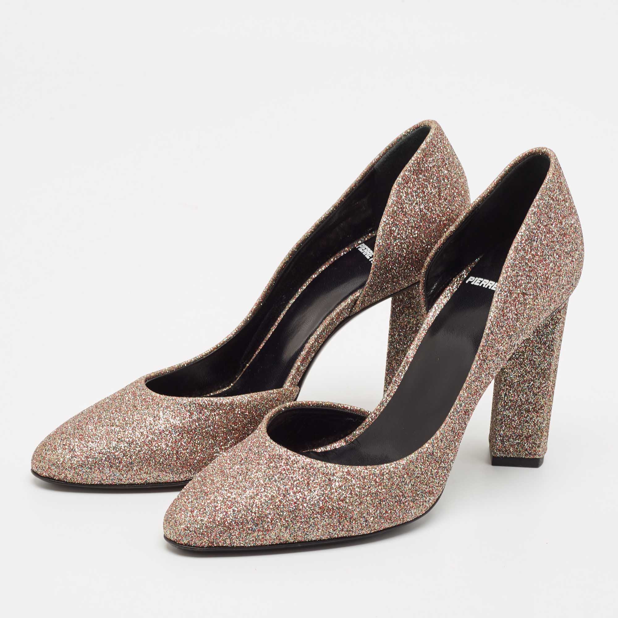 Pierre Hardy Multicolor Glitter D`orsay Pumps Size 37 