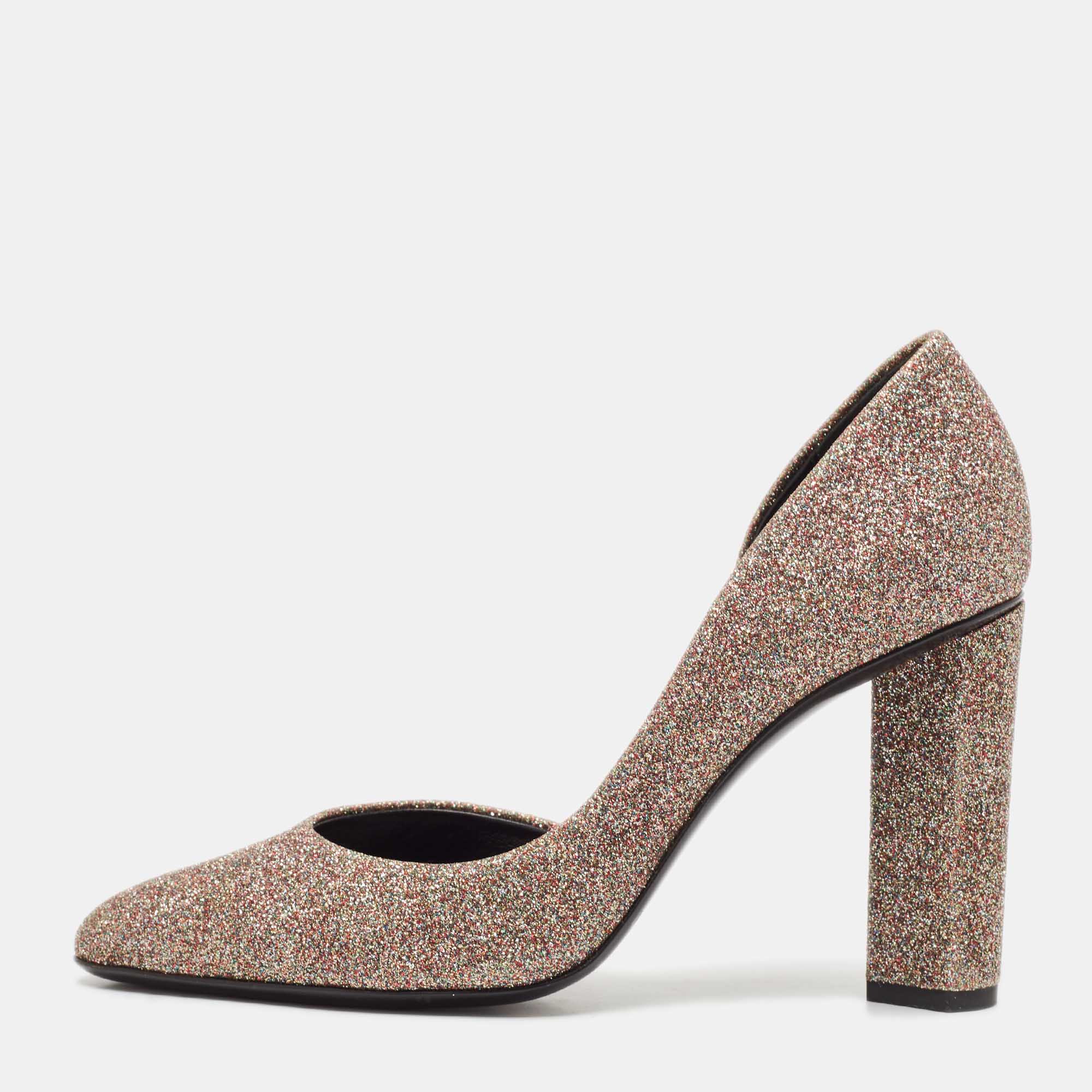 

Pierre Hardy Multicolor Glitter D'orsay Pumps Size