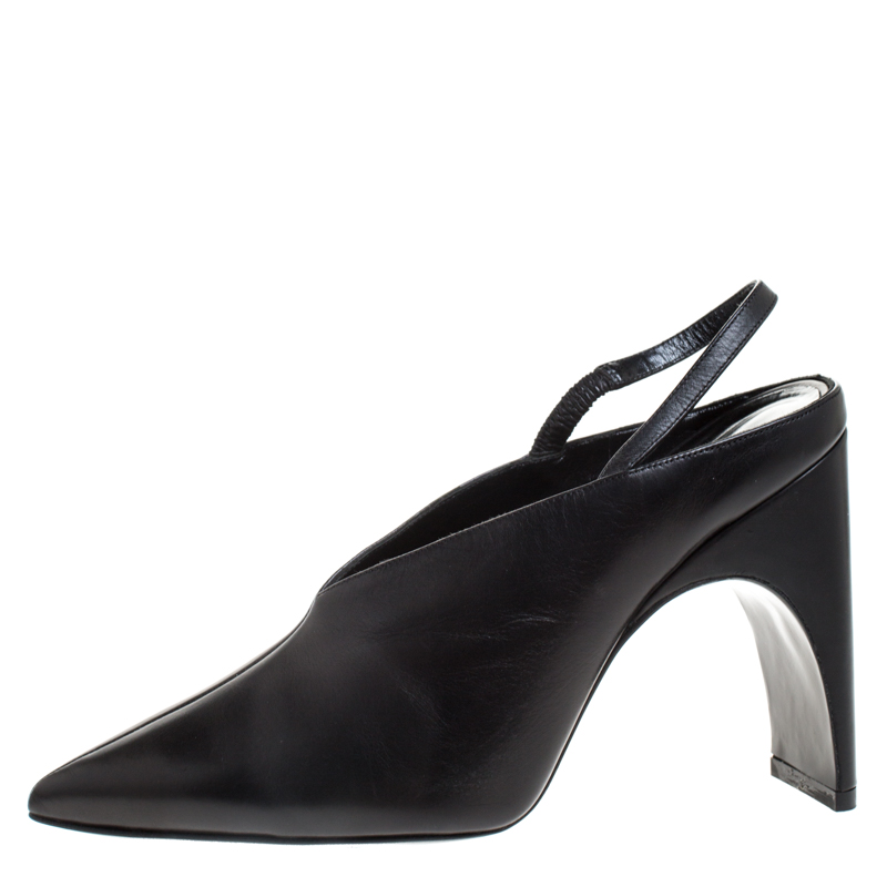 

Pierre Hardy Black Leather Jessie Slingback Pumps Size