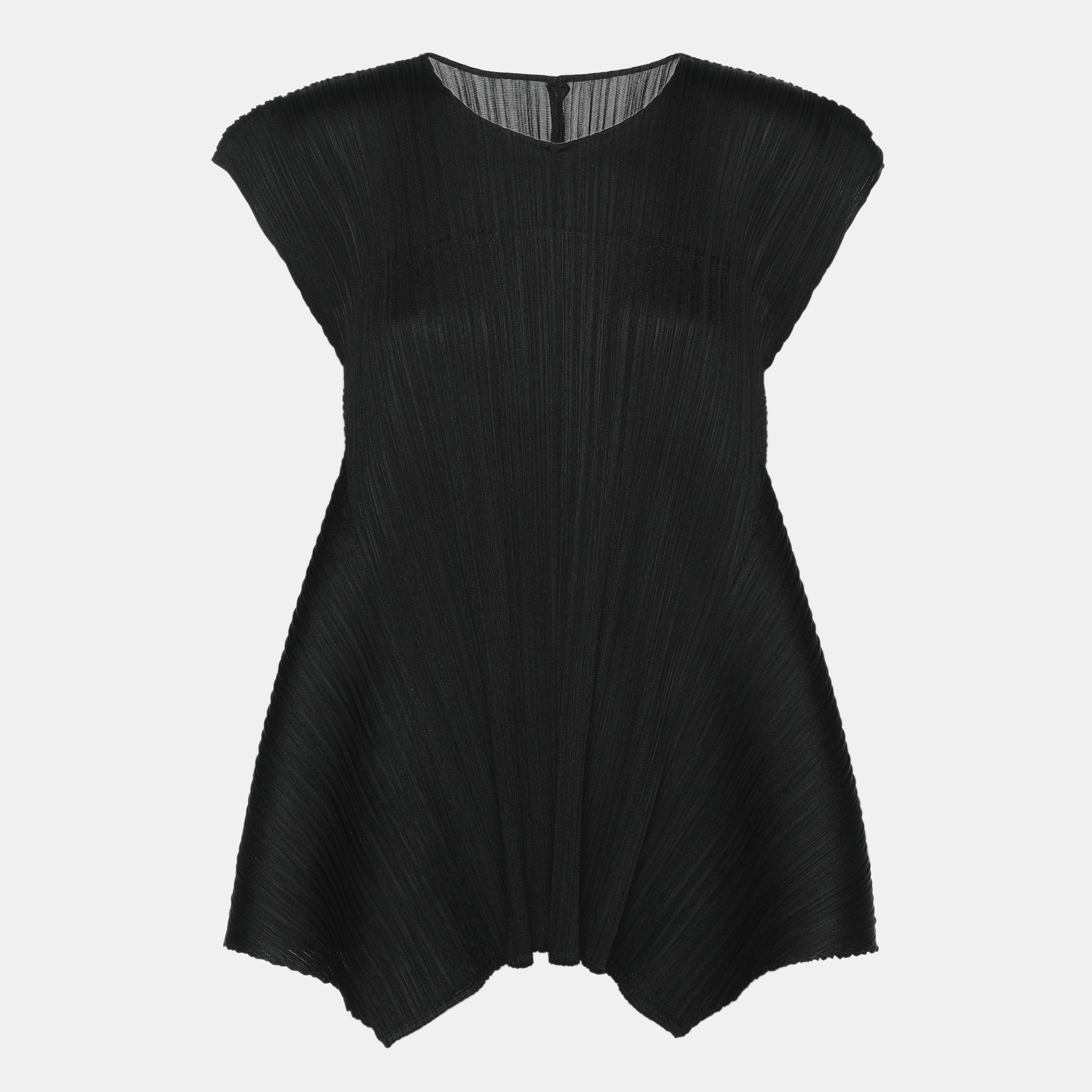 

Pleats Please by Issey Miyake Black Plisse Sleeveless Top XL