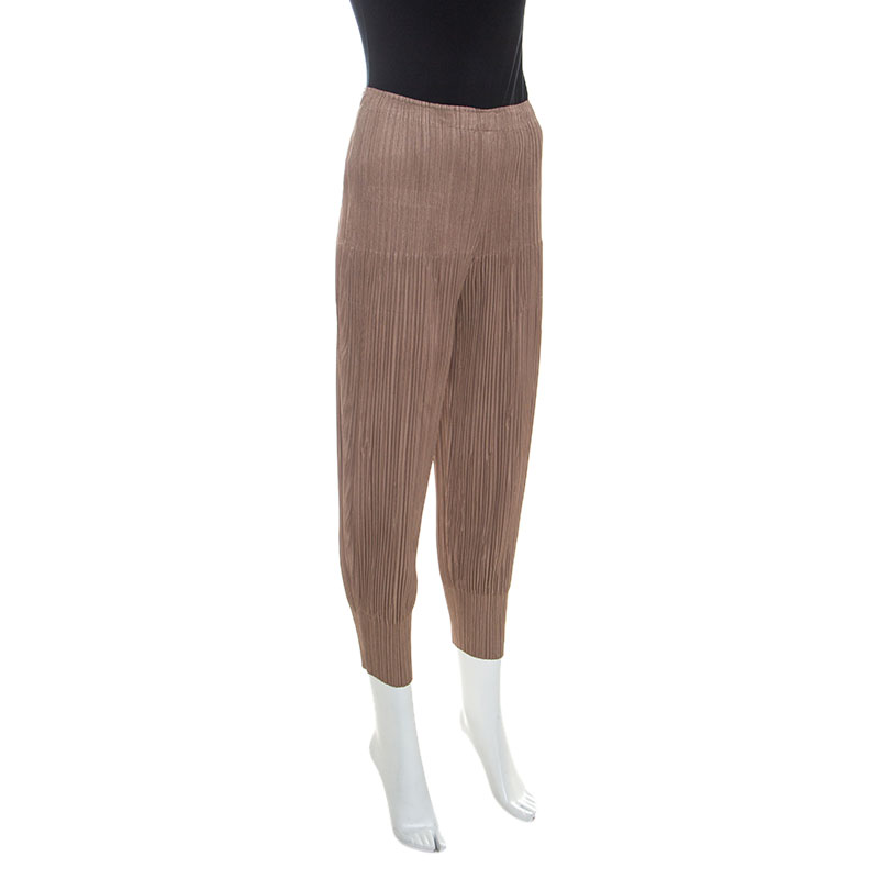 

Pleats Please By Issey Miyake Brown Pleated Pants