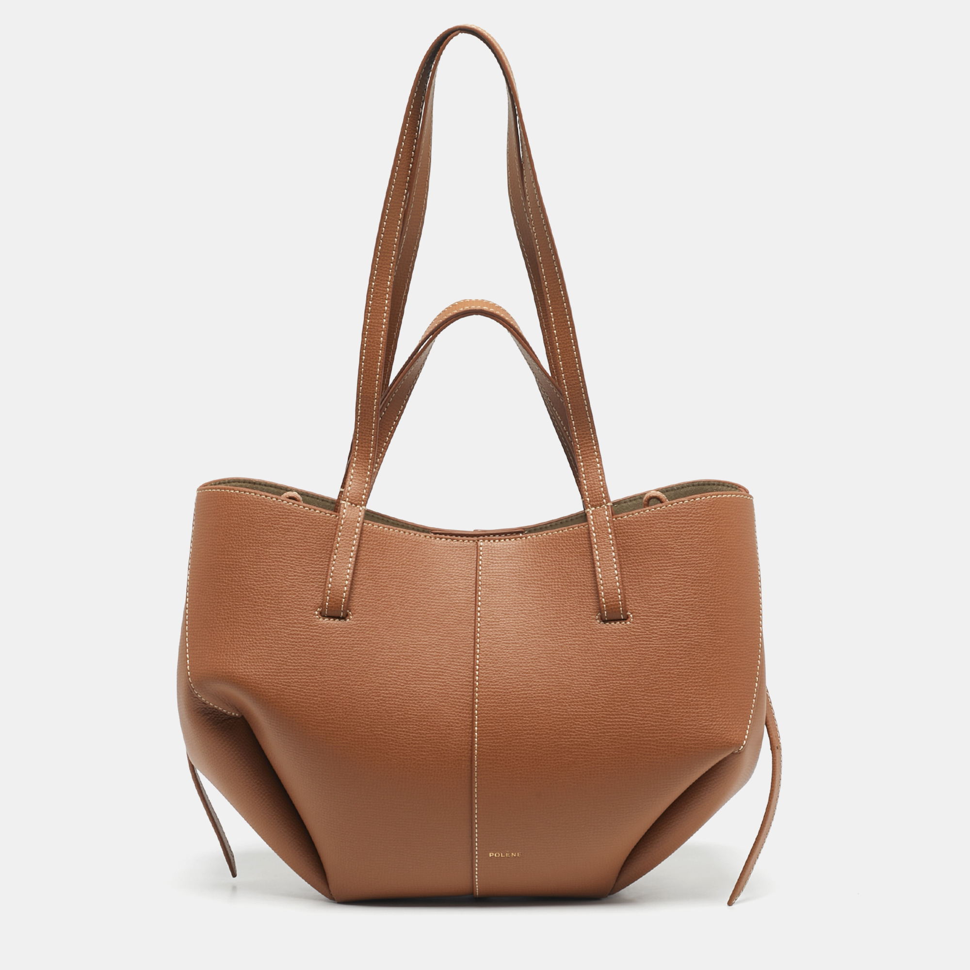 

Polène Brown Leather Mini Cyme Tote