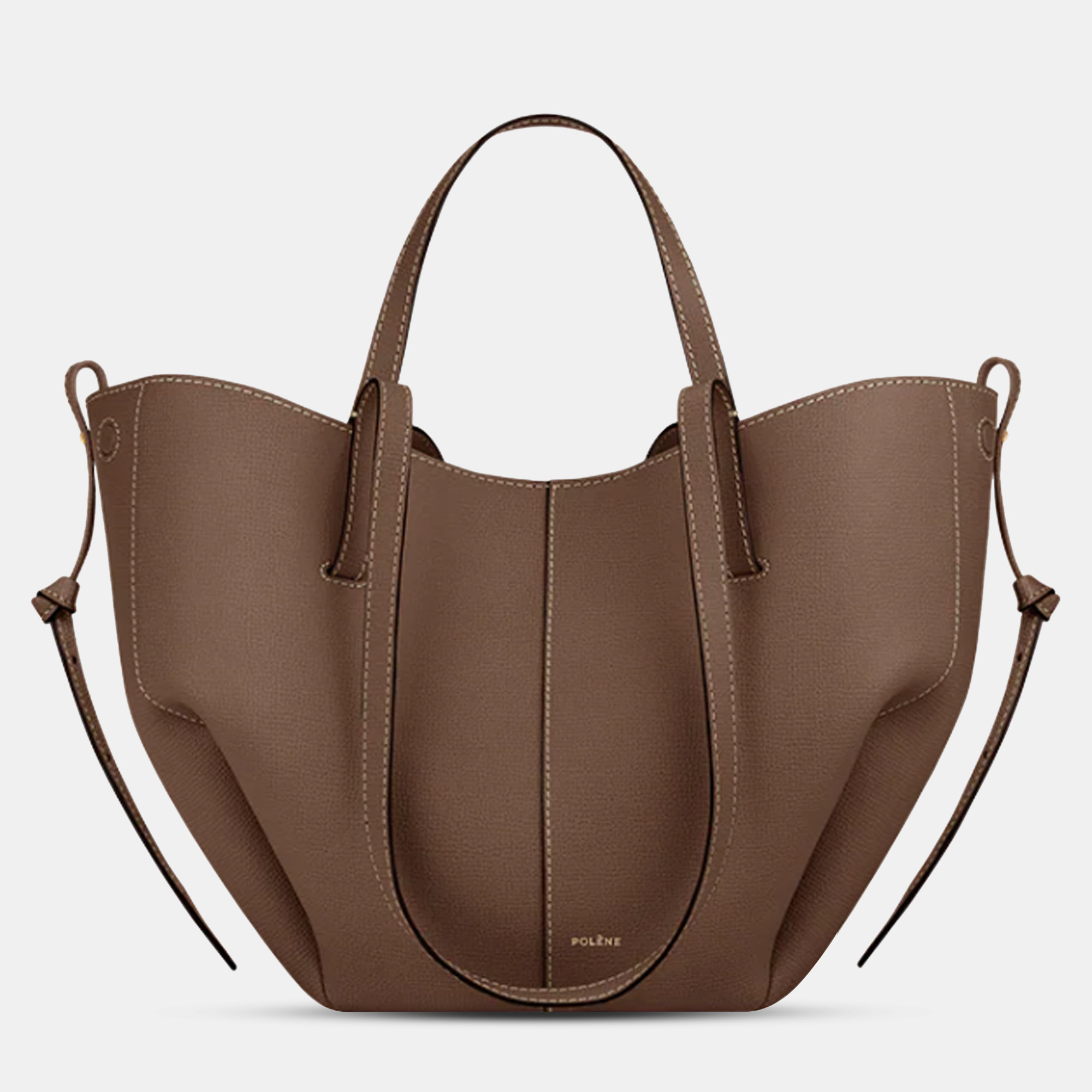 

Polene Cyme Mini Grained Root Edition Calfskin Leather Shoulder Bag, Brown