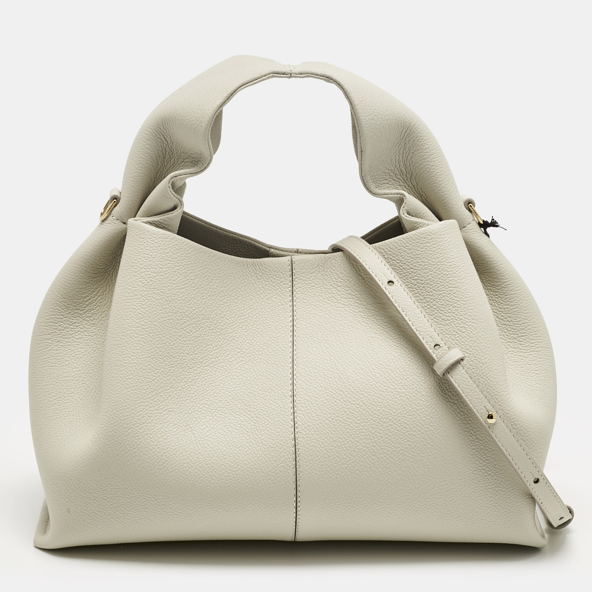 

Polene Off White Leather Numéro Neuf Hobo