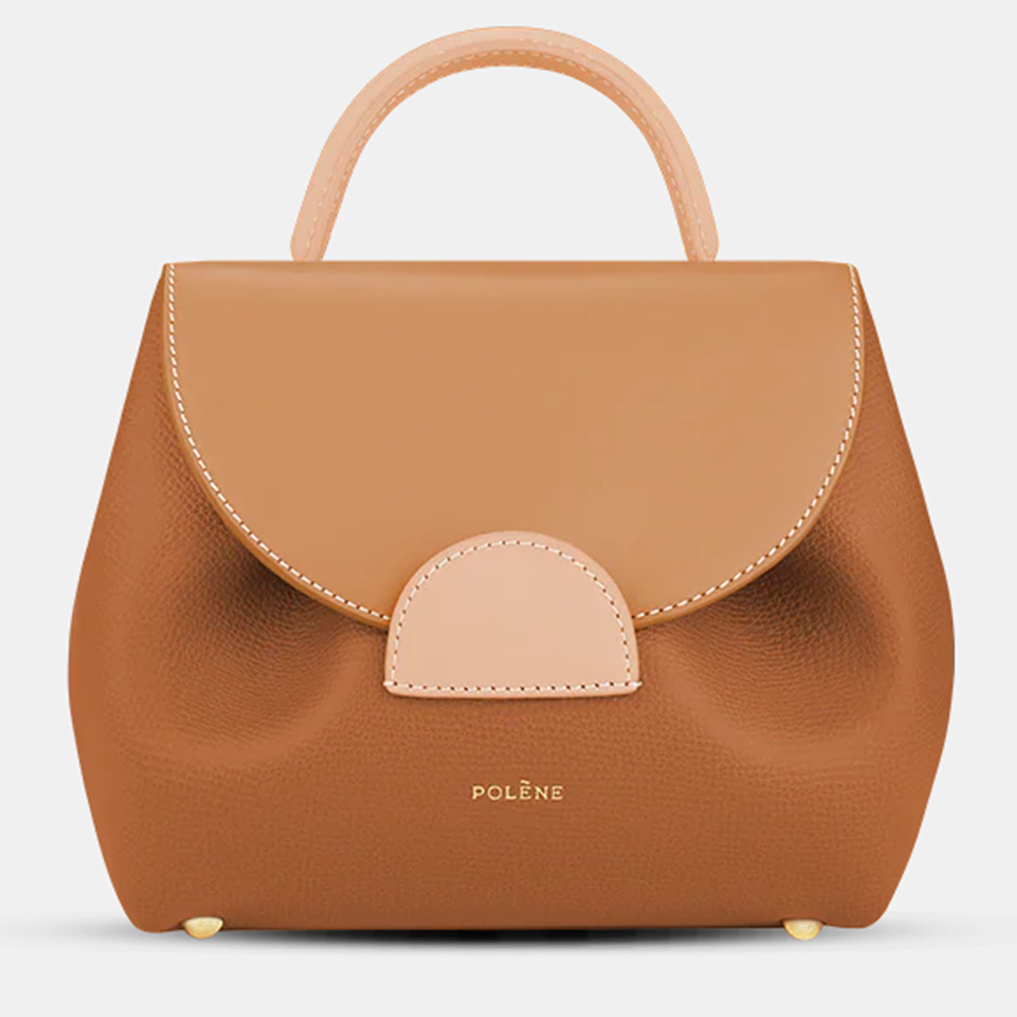 

Polene Numero-un-nano Camel Trio Edition Calfskin Handbag, Tan