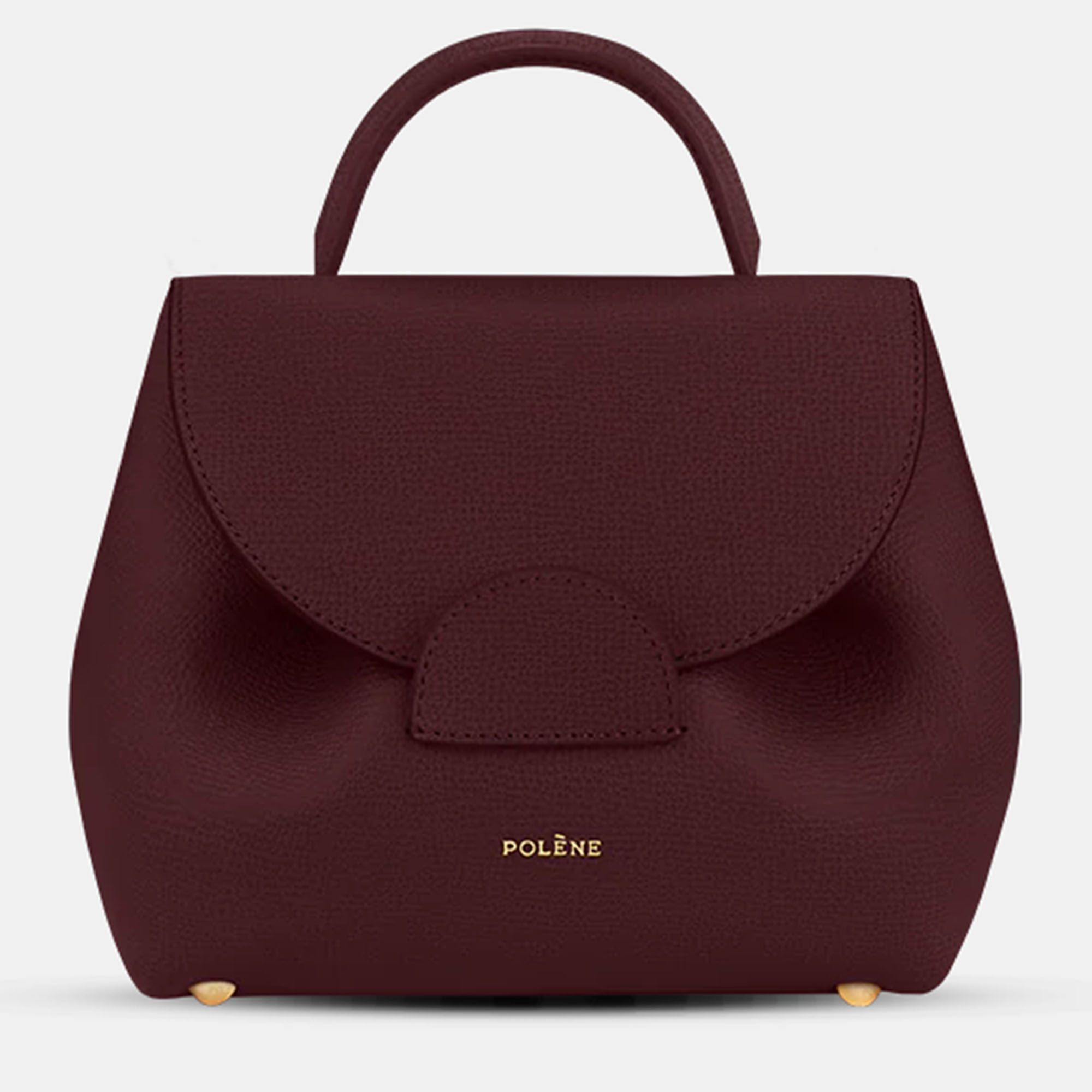 

Polene Numero-un-nano Bordeaux Graine Edition Calfskin Handbag, Burgundy
