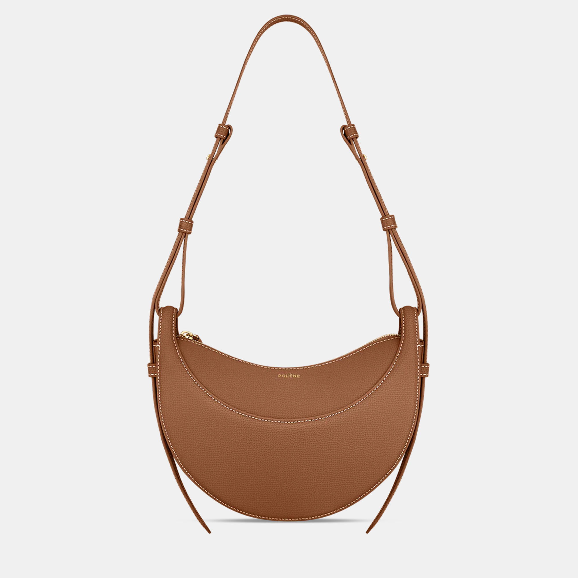 

Polene Numero-Dix Camel Grained Edition Calfskin Handbag, Tan